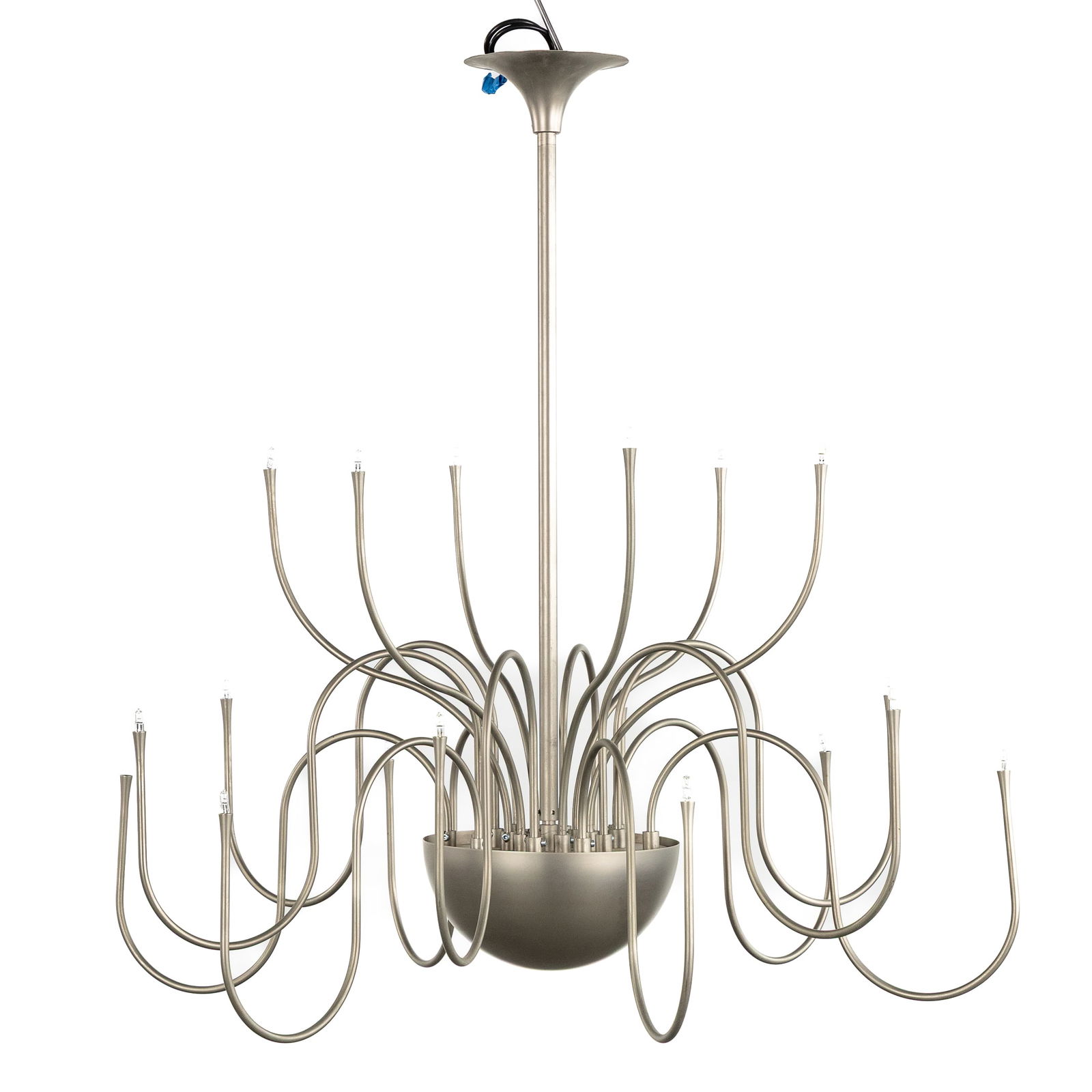 Florian Schulz (1946-2019) 'MESA 18', A Chandelier. Germany.: Florian Schulz (1946-2019) 'MESA 18', A Chandelier. Germany. Brushed metal.Chandelier with 18 arms.Marked 'MESA - Florian Schulz - Licht & Objekt'Germany. Floria