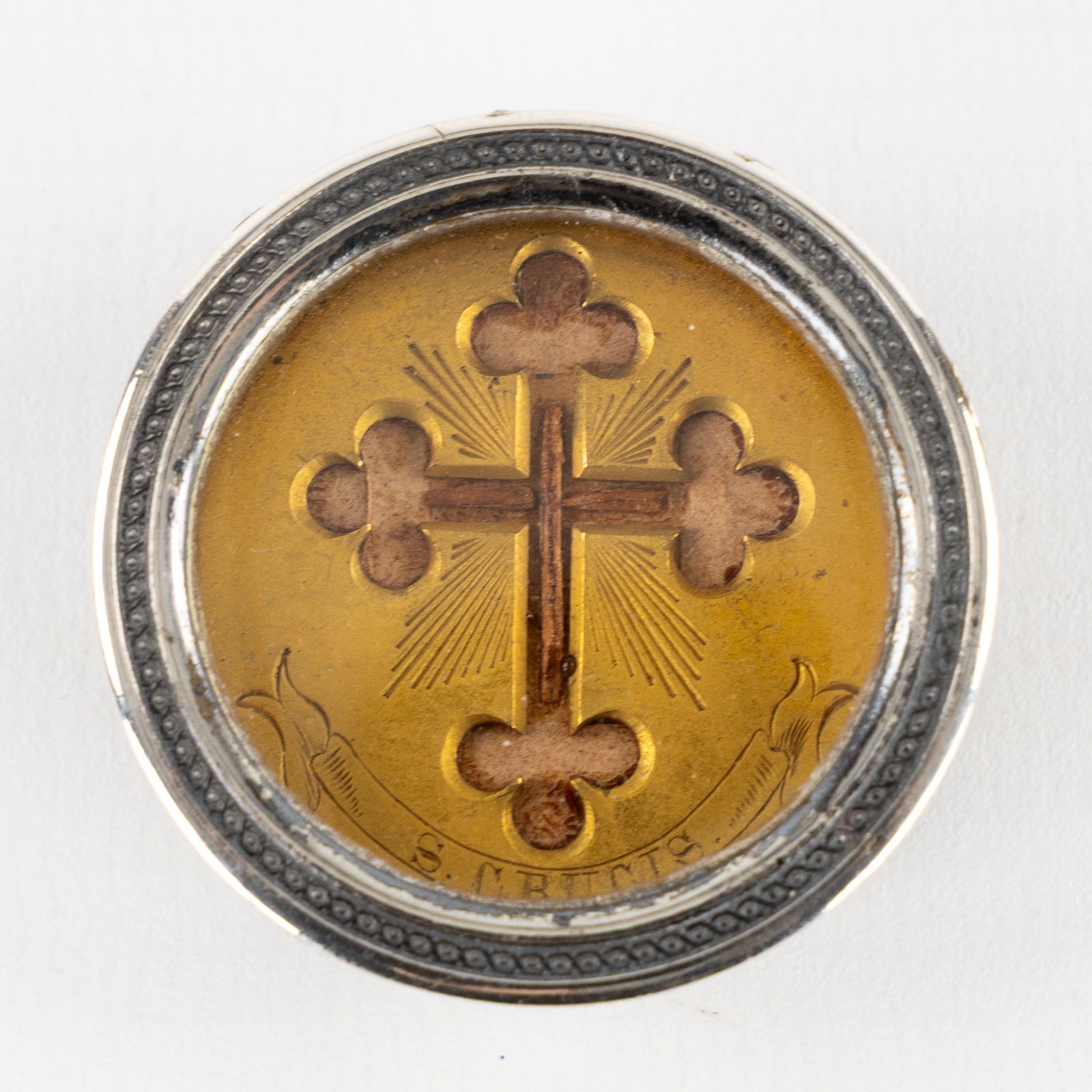 A sealed theca with a relic of the True Cross of Jesus Christ. (1 of 2)