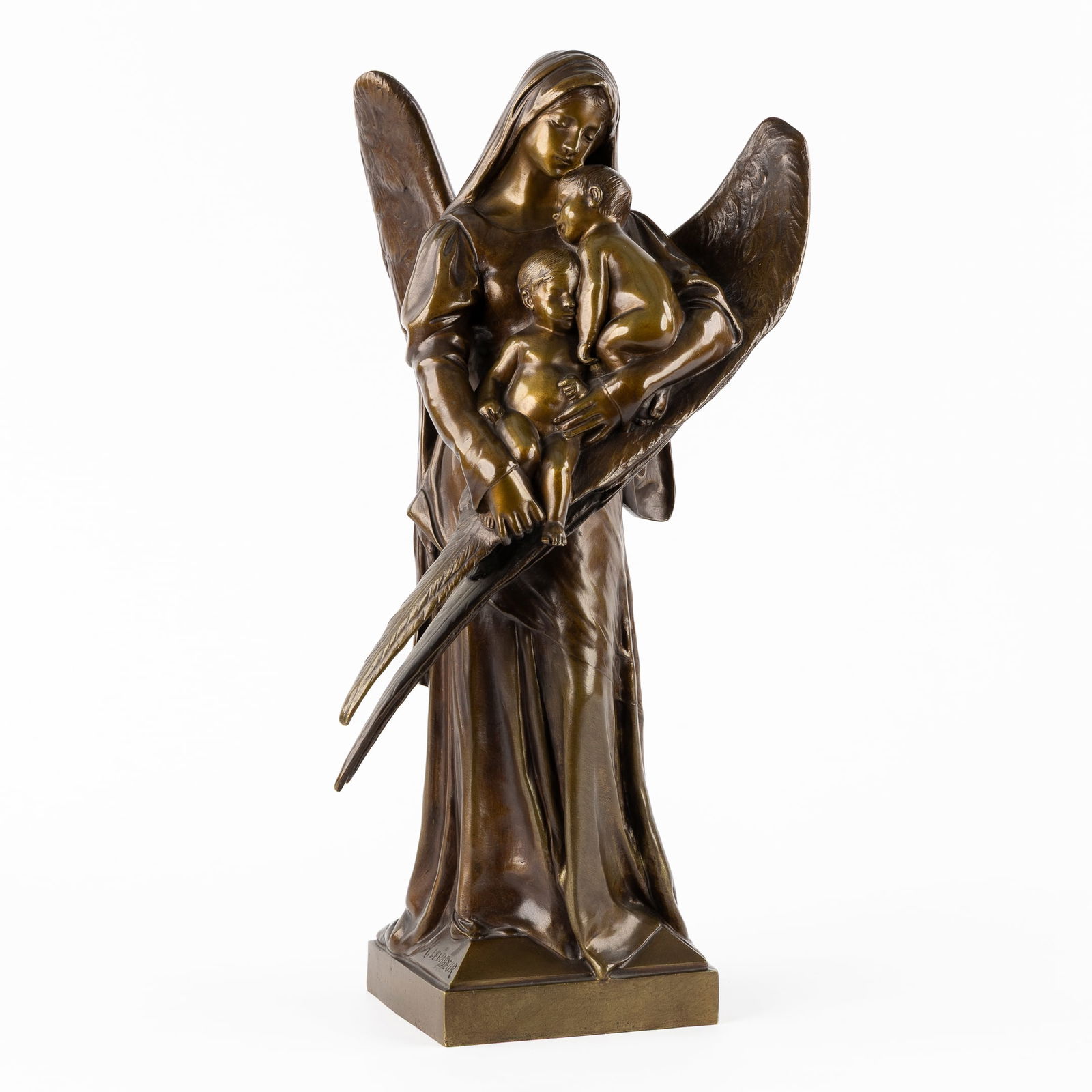 Henri Louis Levasseur (1853-1934) 'La Charité', patinated bronze.