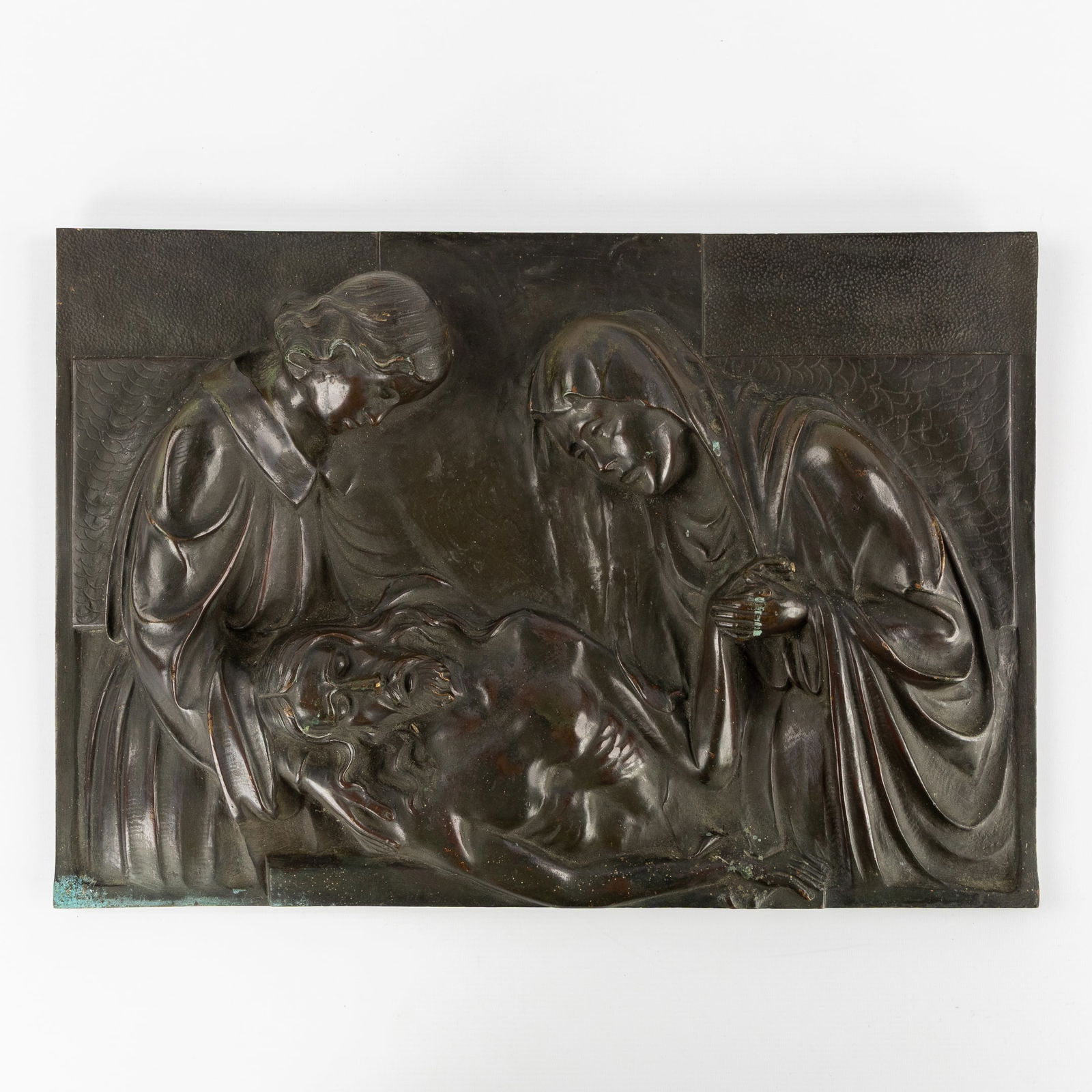 The Lamentation of Christ, a Bas-Relief, Patinated Bronze. (1 of 6)