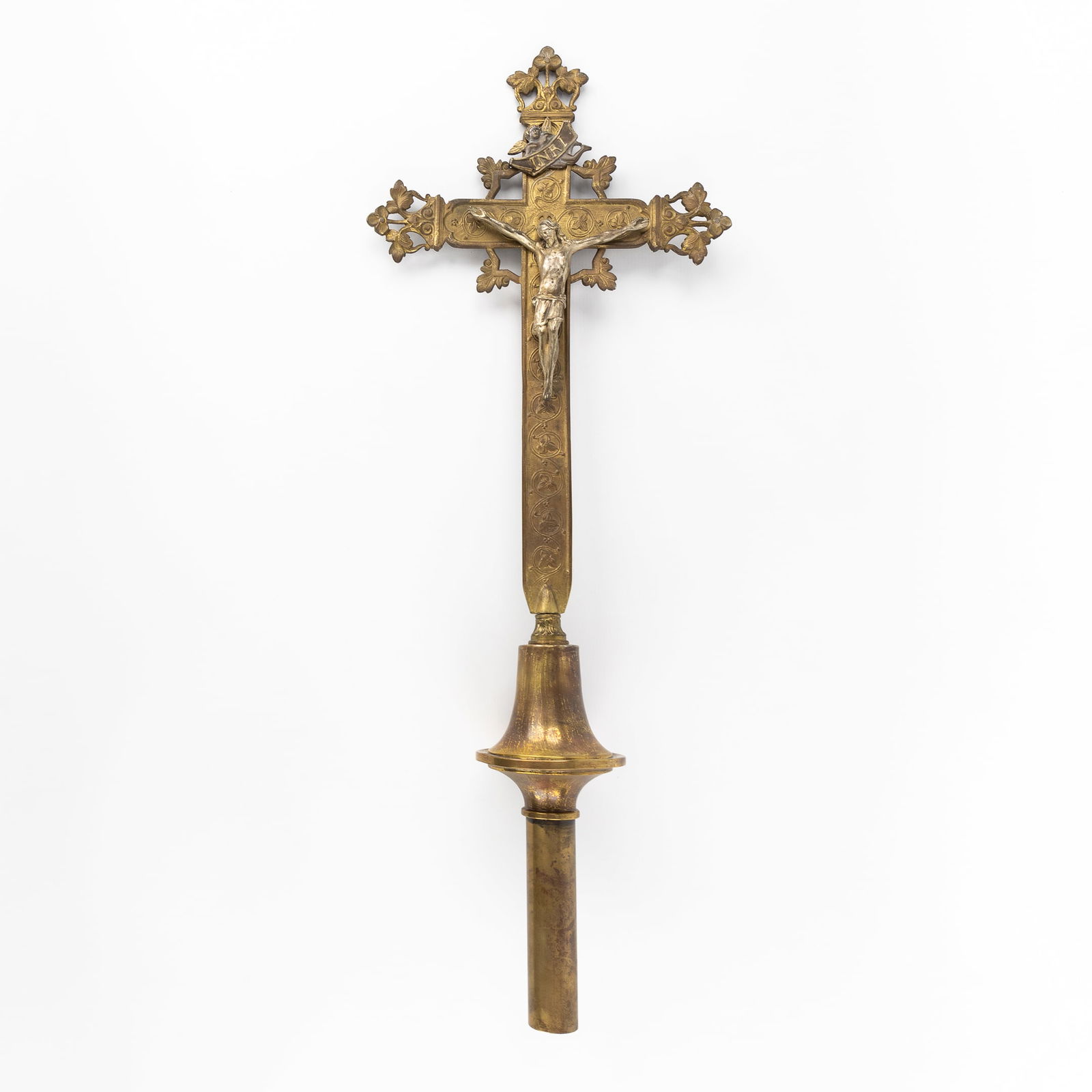 A Processional Crucifix with Corpus Christi, Brass and Bronze, Gothic Revival. (1 of 4)