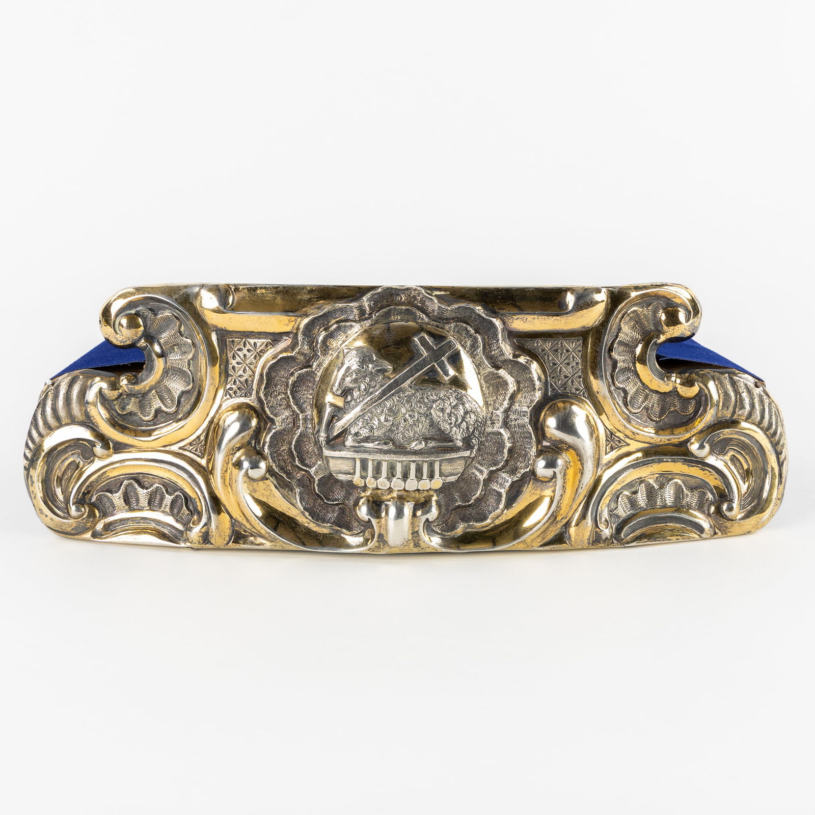 A Console or Statue Base with a Solid Silver Plaque with Agnus Dei, Baroque Revival. Utrecht, (1 of 13)