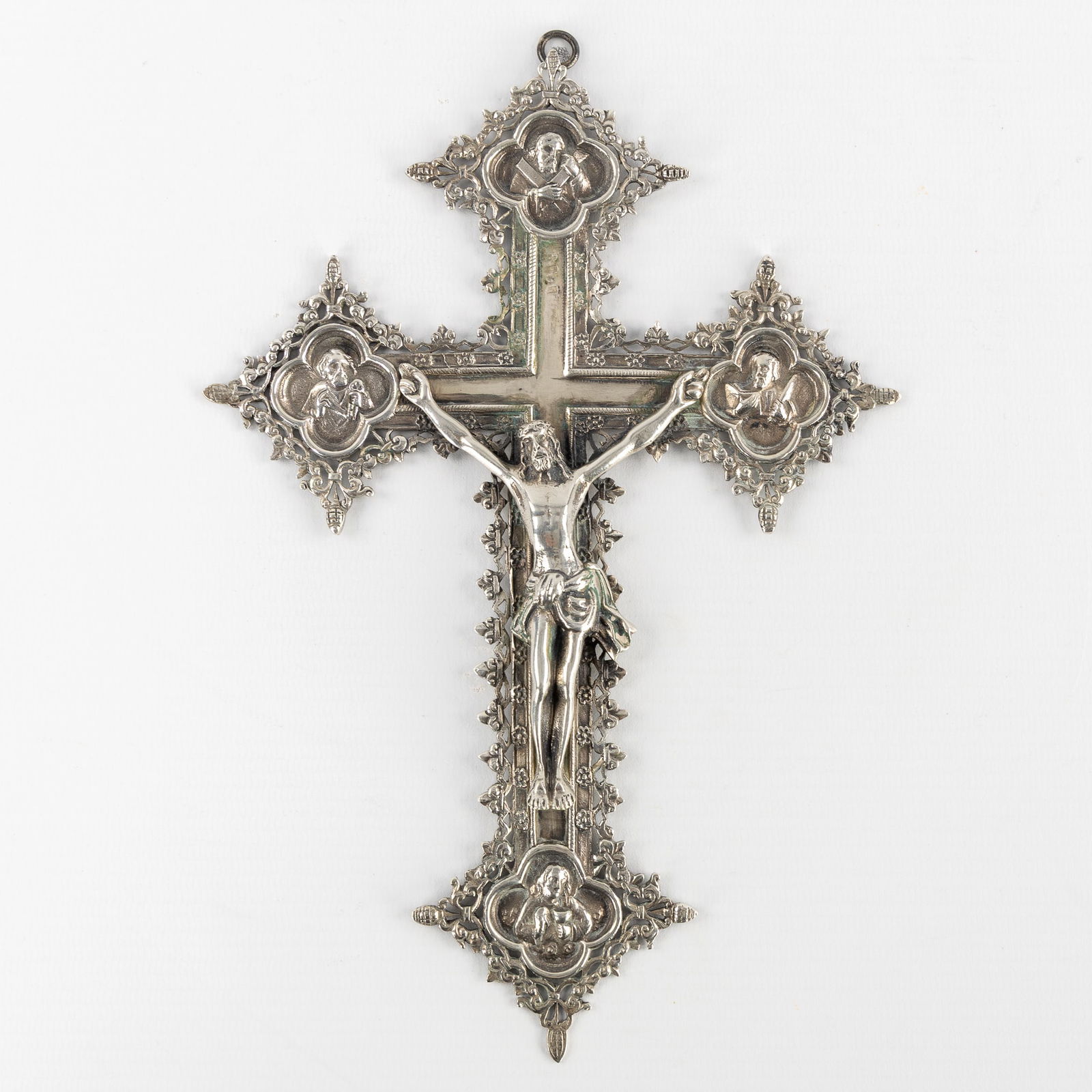 A Silver Crucifix with a Corpus Christi, Decorated with the Four Evangelists, Gothic Revival Style. (1 of 6)