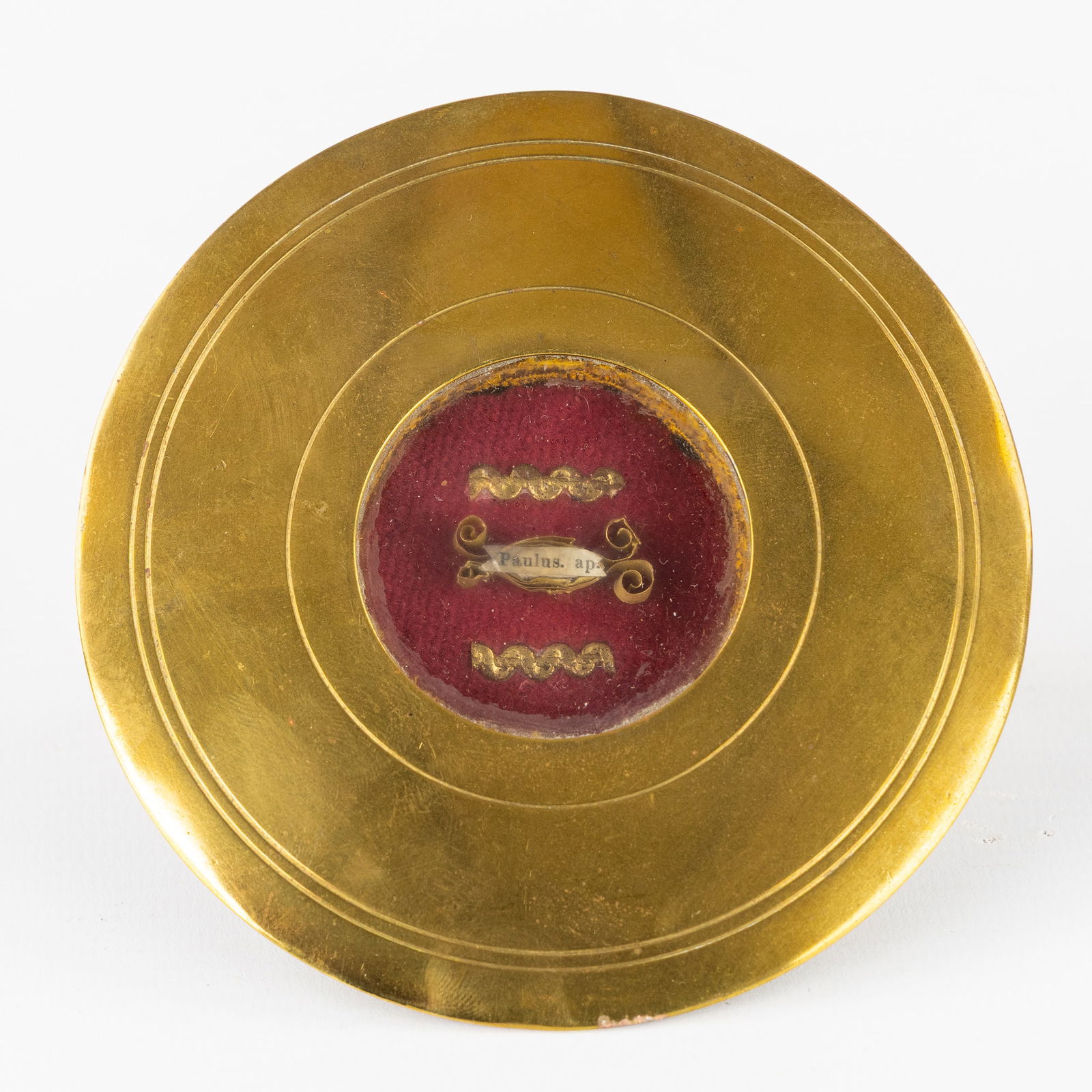 A Brass Osculatorium with a Sealed Relic of Saint Paul, Apostle. (1 of 3)