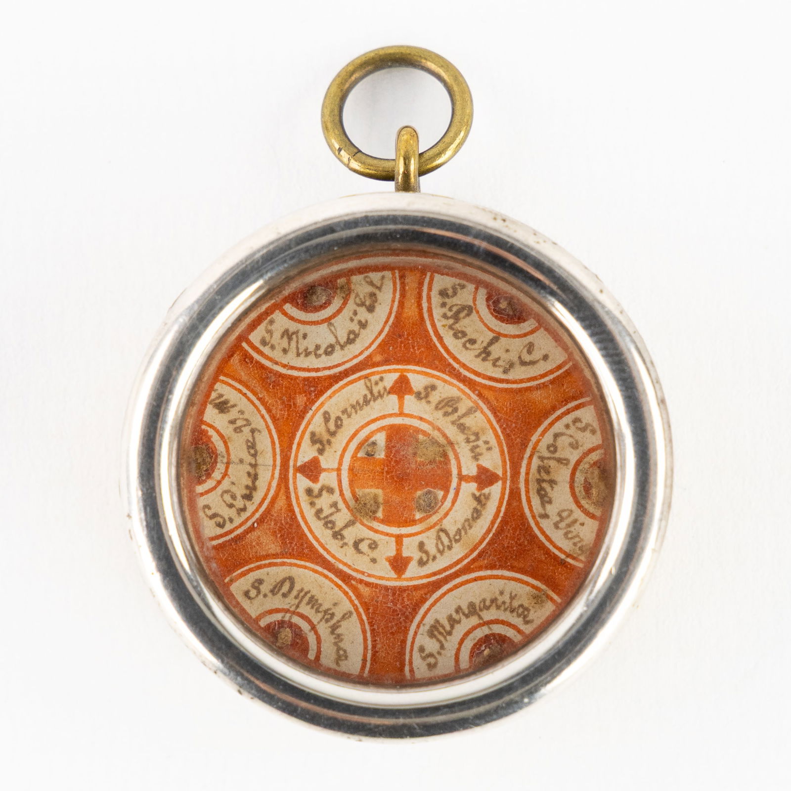 A sealed multi-theca with 10 relics: Saints, Virgins, Martyrs, Popes and Bishops. (1 of 3)