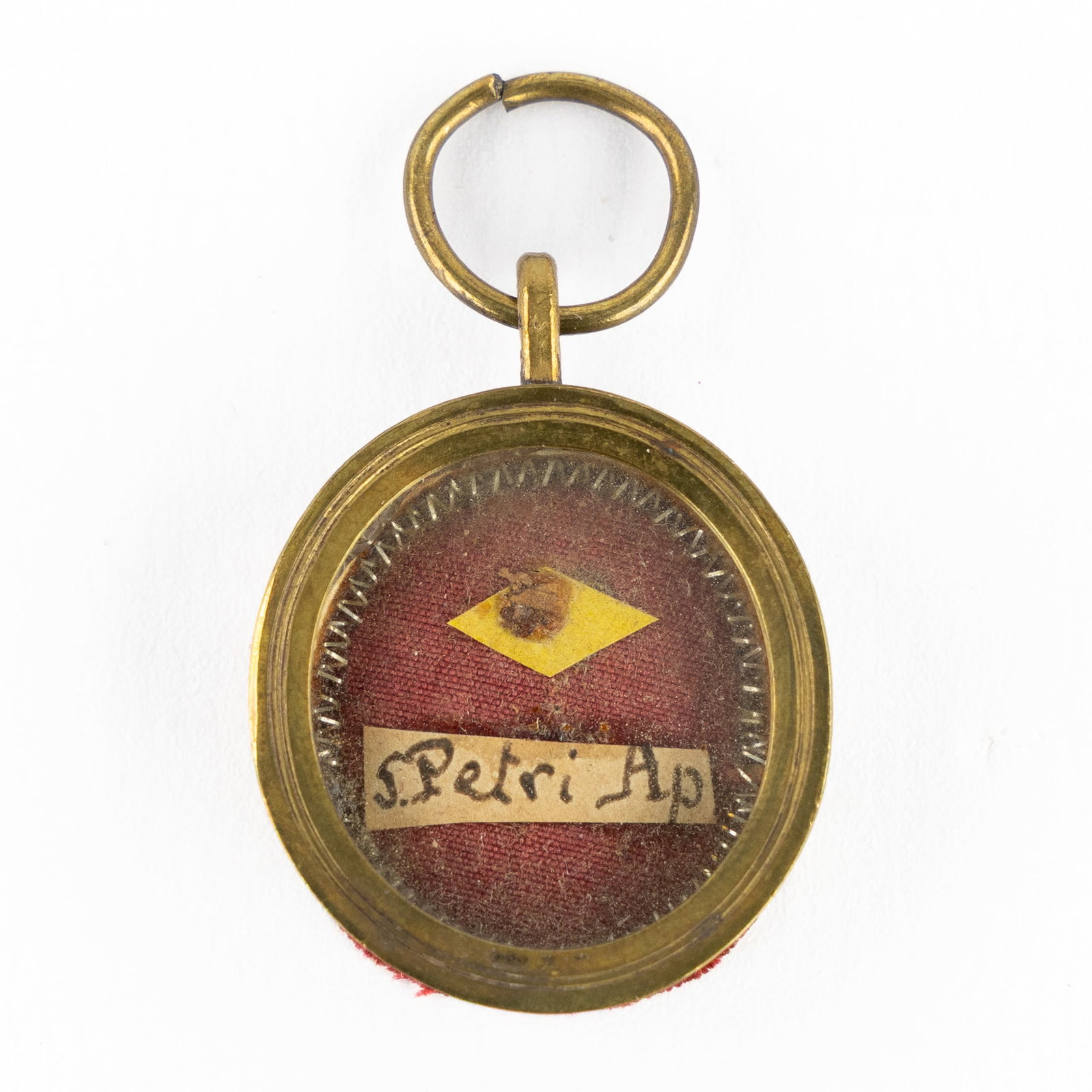 A sealed theca with a relic of Apostle Peter, including the document.: A sealed theca with a relic of Apostle Peter, including the document. From the wooden altar of Saint Peter, Apostle. (Ex Ligno Altari, S. Petri Aposteloru