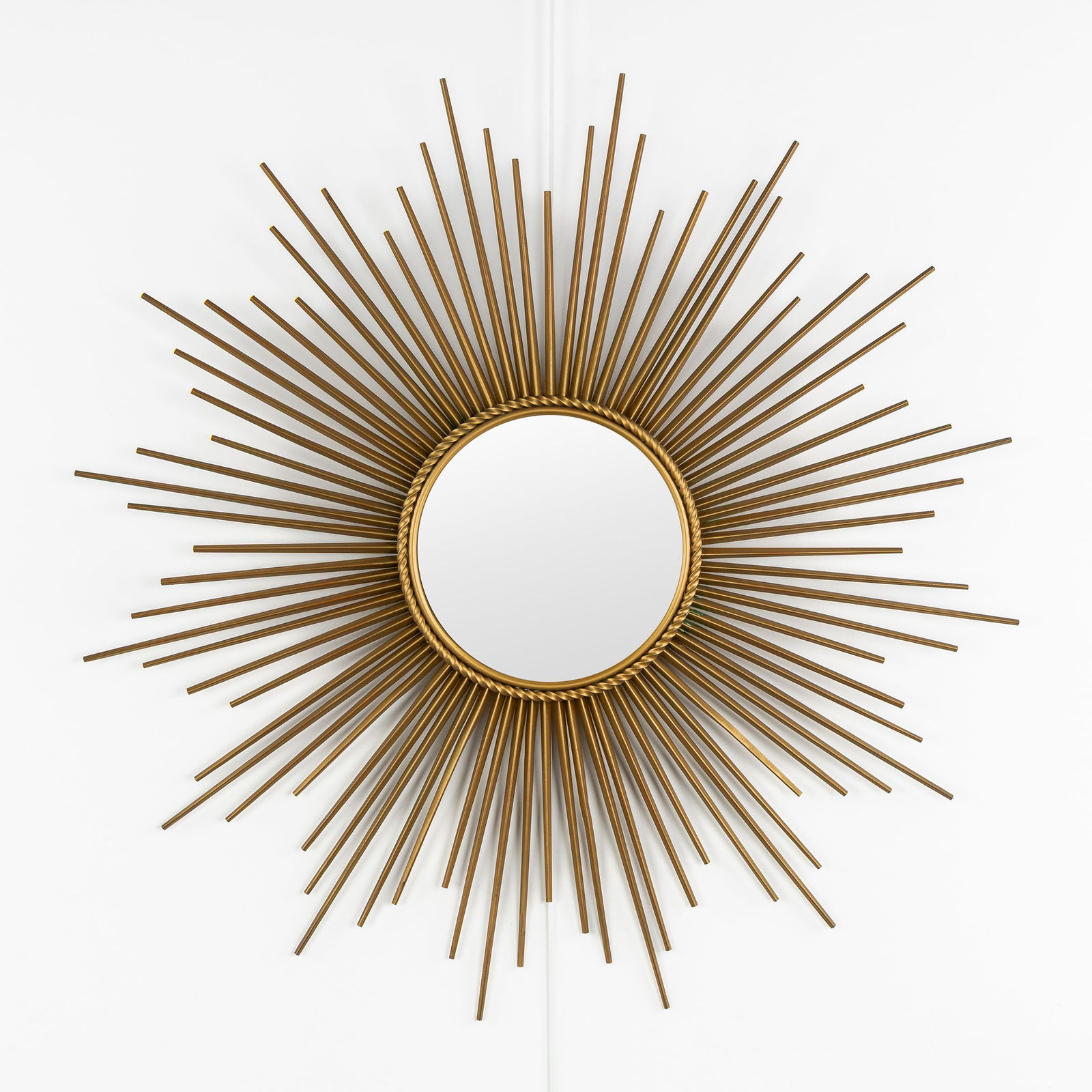 Chaty Vallauris, A Mid-Century Sunburst Mirror, Convex Glass. (1 of 5)