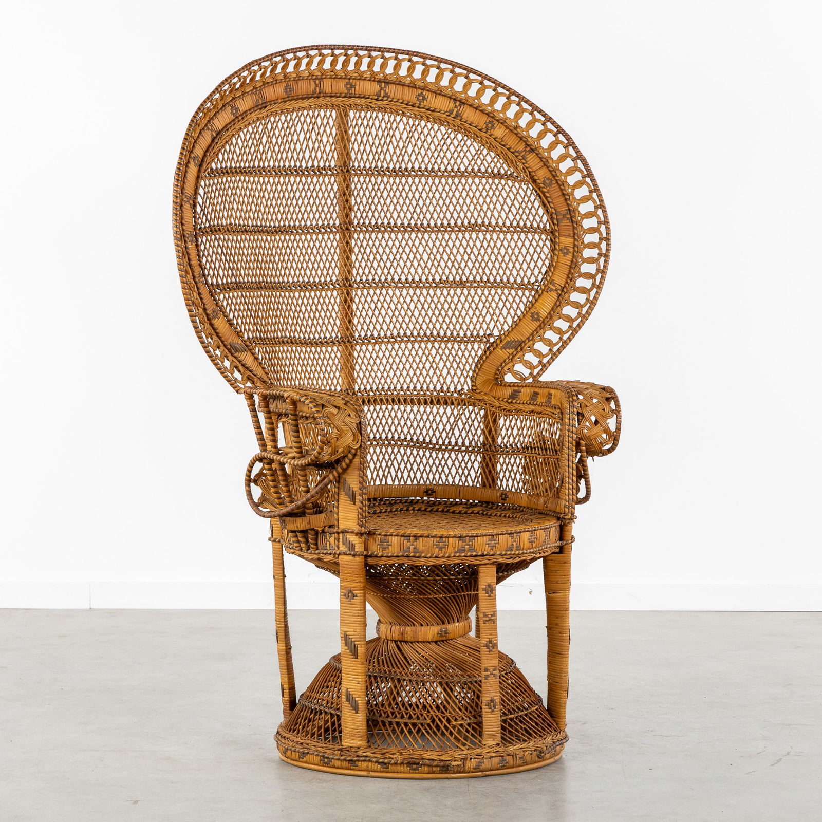 A Large Rattan 'Emmanuelle Chair' or 'Peacock Chair', circa 1970-1980. (1 of 8)
