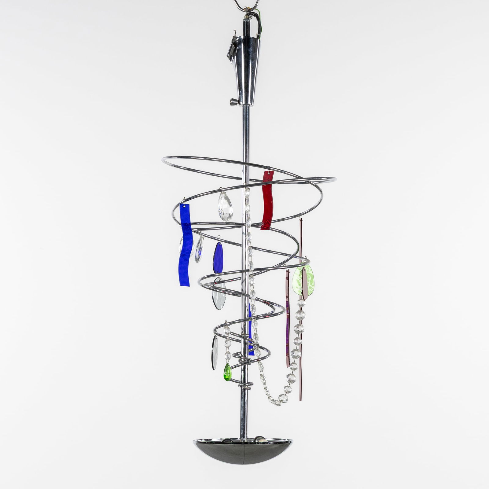 Toni Cordero (1937-2001) 'Cipria', a Spiral Chandelier with Coloured Glass, for Artemide. Italy, (1 of 6)