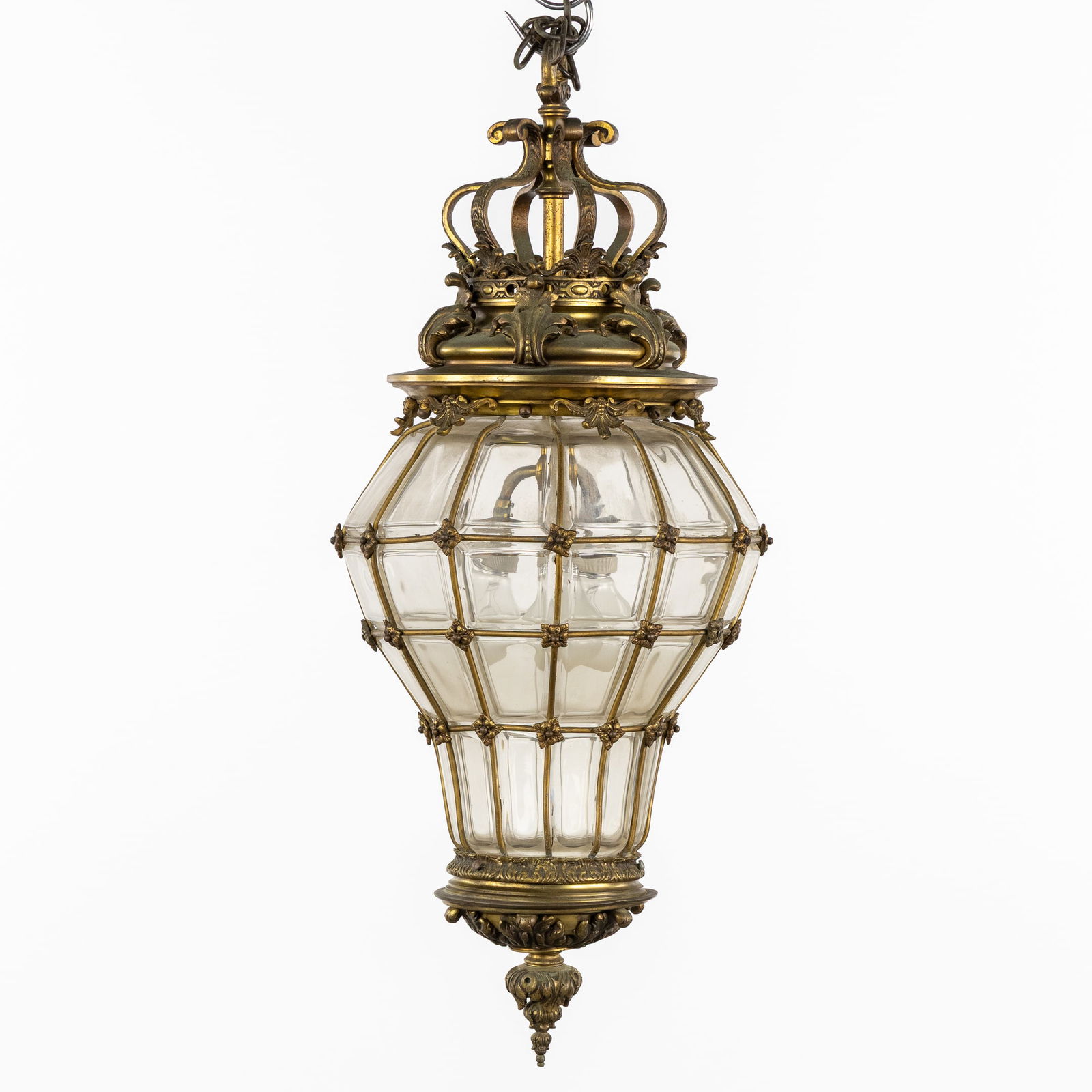 A Large 'Versailles' Beehive Lantern, Louis XIV style, Bronze and Blass. France, late 19th C. (1 of 4)