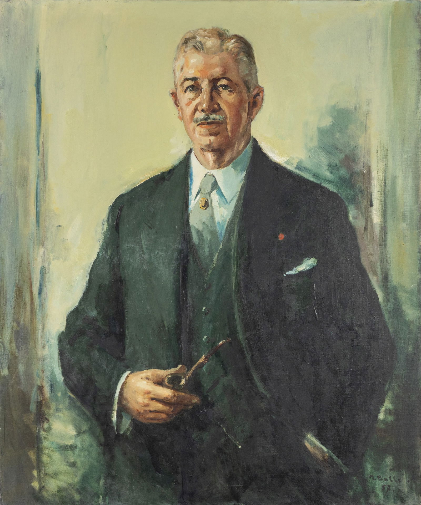 Martin Bollé (1912-1968) 'Portrait of a Notable', oil on canvas (1957). (1 of 6)