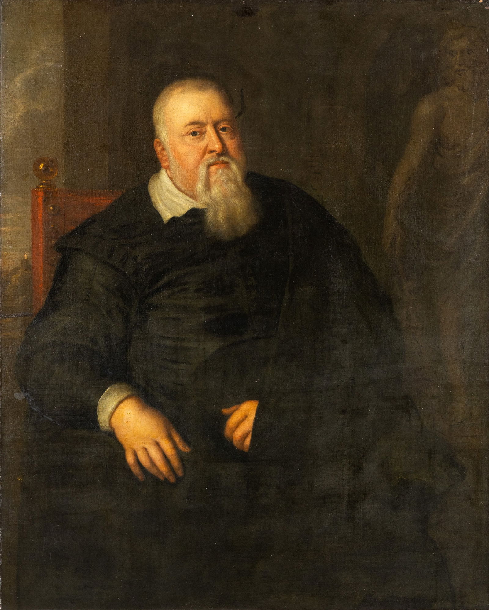 After Peter Paul Rubens (1577-1640) 'Theodore Turquet de Mayerne', a portrait painting, oil on (1 of 6)