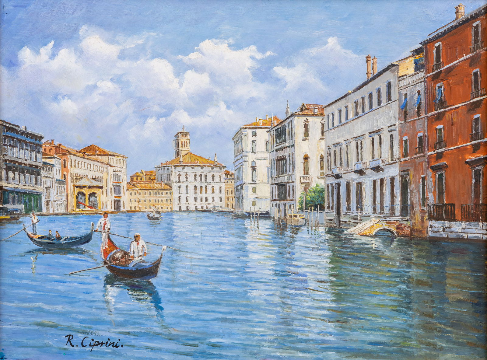 Roberto Ciprini (XX) 'A Venice Scene': Roberto Ciprini (XX) 'A Venice Scene' Oil on board Signed lower left. (38 x 48 cm)