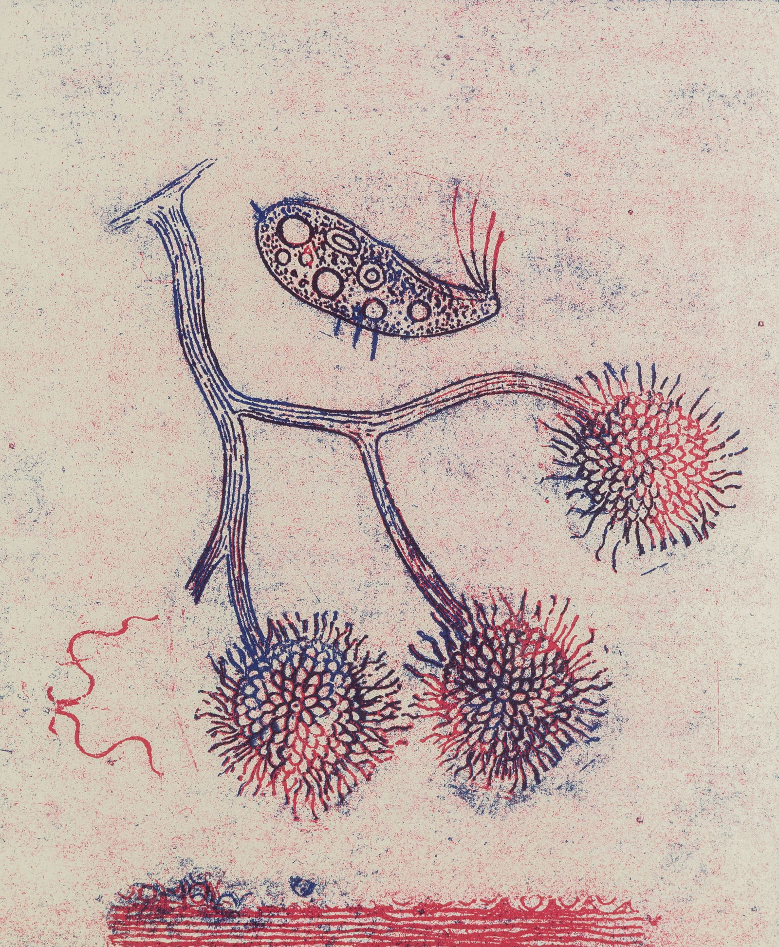 Max Ernst (1891-1976) 'Ne Peint Plus!', a Serigraph.: Max Ernst (1891-1976) 'Ne Peint Plus!', a Serigraph. (56,5 x 51,5 cm)