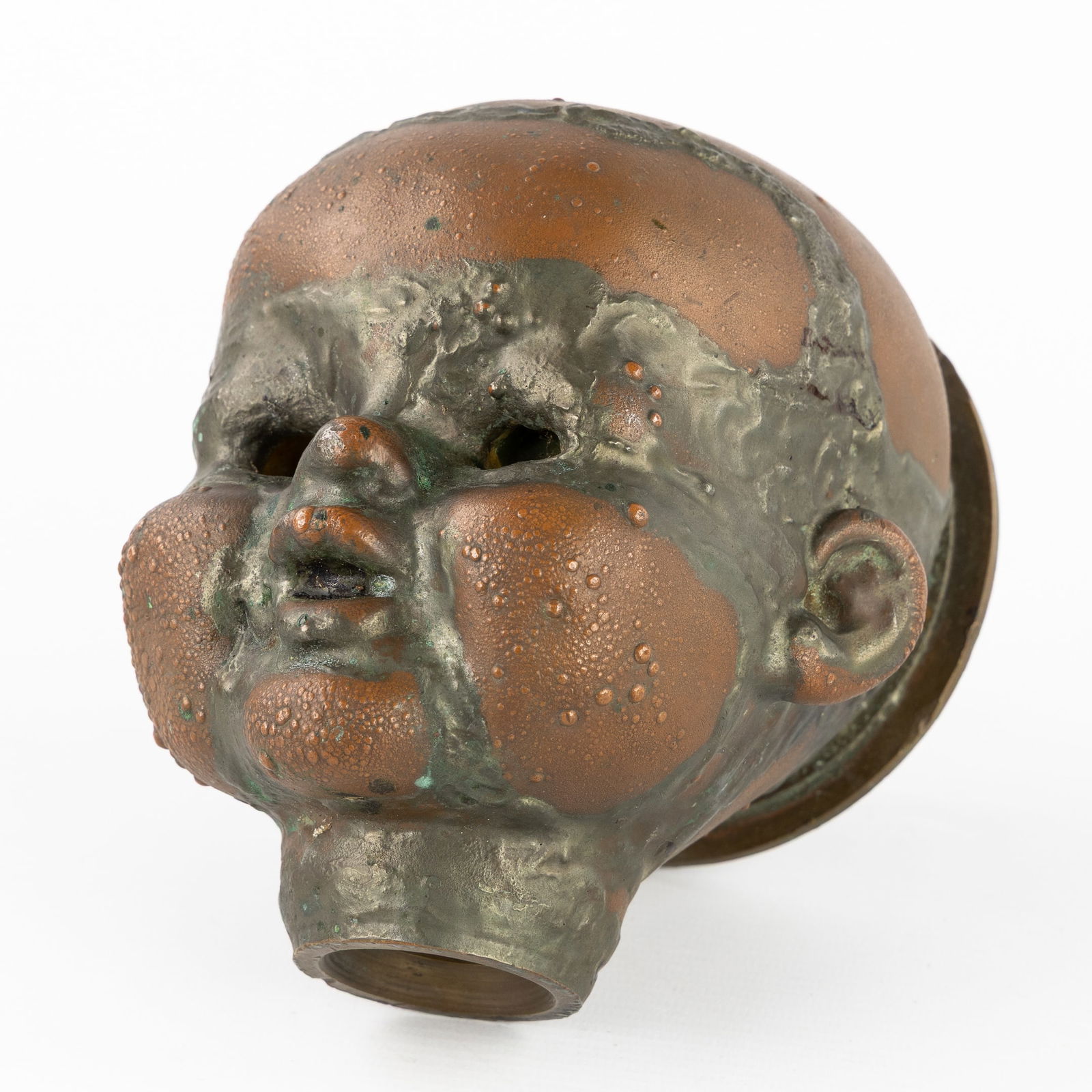 An Industrial Copper Doll Mold, for a Large Doll's Head, circa 1950. (1 of 7)