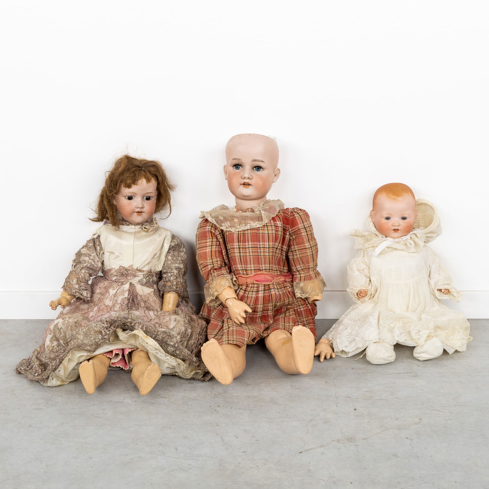 Armand Marseille, a Collection of Three Antique Biscuit Porcelain Dolls. Germany, circa 1900-1920. (1 of 10)