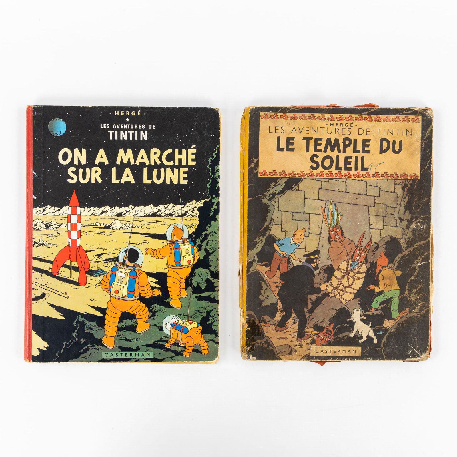 Hergé, Les Aventures de Tintin, 'Le temple du Soleil' and 'On a marché sur la lune', two comic (1 of 9)