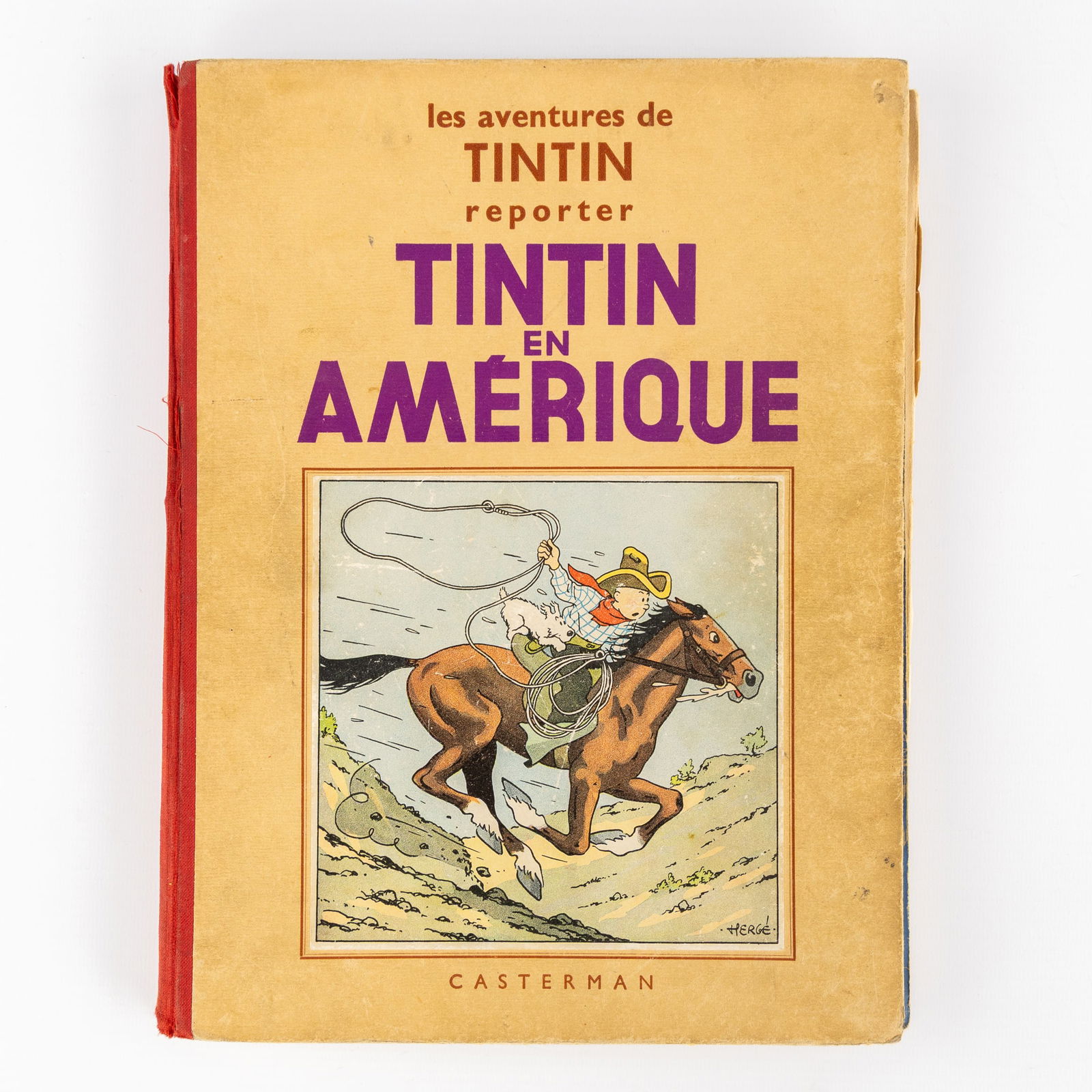 Hergé, Les Aventures de Tintin, Tintin en Amérique, 15eme mille, 1937.: Hergé, Les Aventures de Tintin, Tintin en Amérique, 15eme mille, 1937. Hergé, Les Aventures de Tintin, Tintin en Amérique, 15eme mille, 1937 (A4, with four coloured drawings).