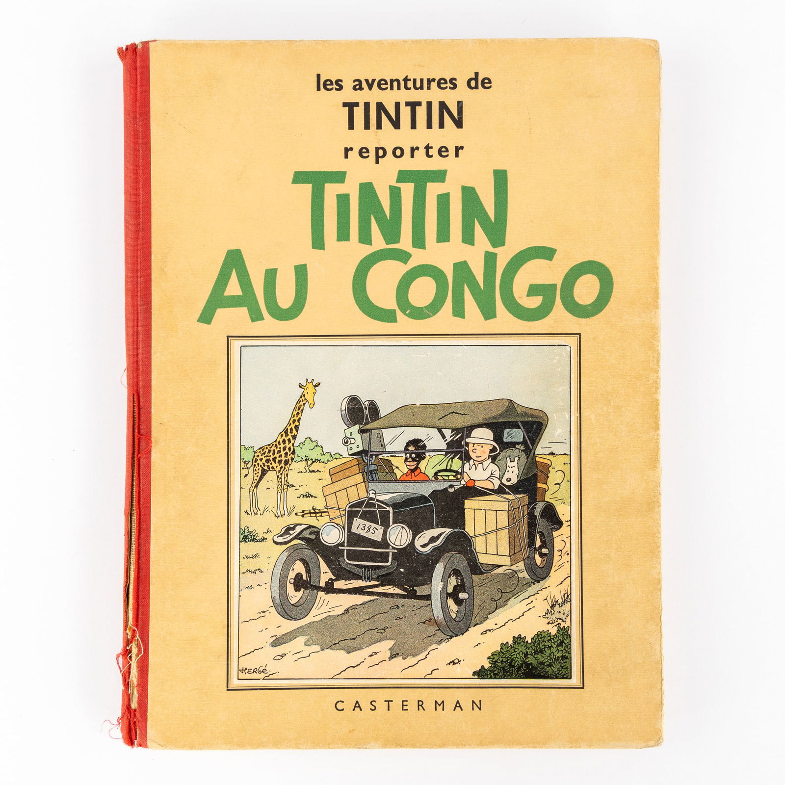 Hergé, Les Aventures de Tintin, Tintin au Congo, 10eme mille, 1937.: Hergé, Les Aventures de Tintin, Tintin au Congo, 10eme mille, 1937. Hergé, Les Aventures de Tintin, Tintin au Congo, 10eme mille, 1937 (A3, with four coloured drawings).