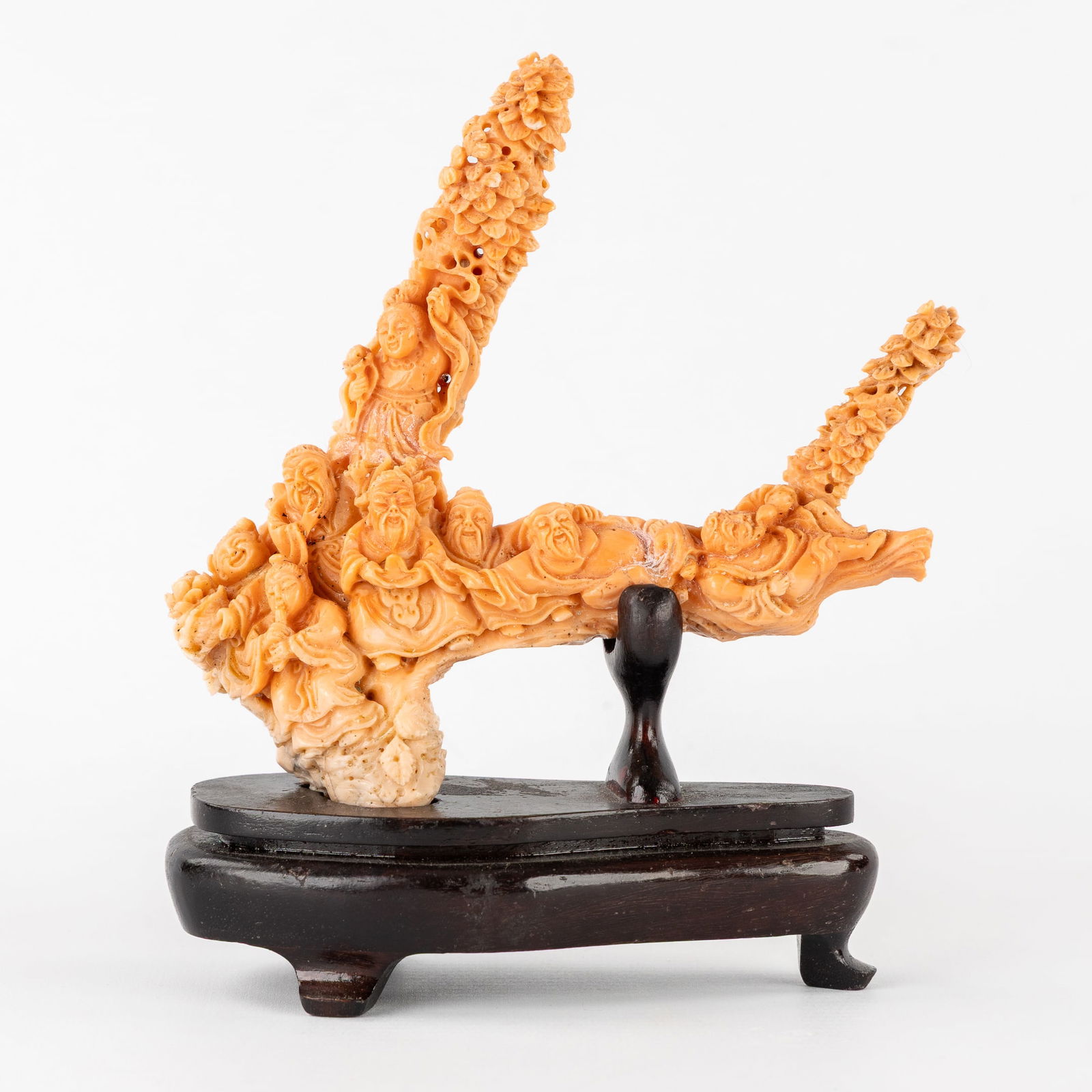 A Chinese Coral Sculpture of the Eight Immortals. 207g. (1 of 10)
