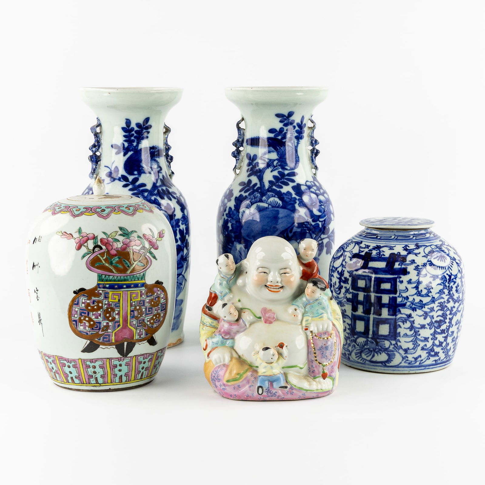 A Collection of Chinese Porcelain, Famille Rose, Celadon, Blue and White, 19th/20th C. (1 of 15)