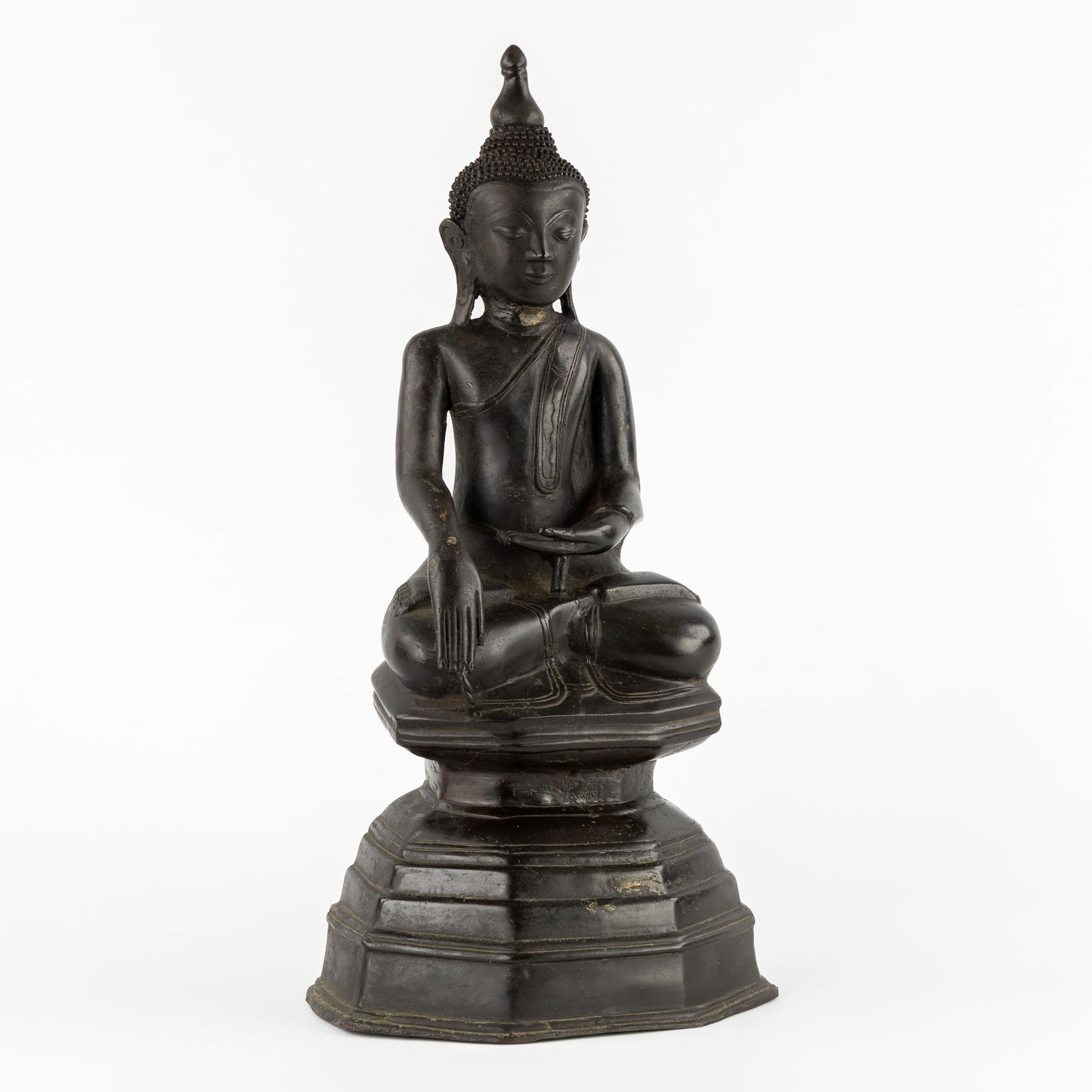 A Burmese Shan Maravijaya Buddha, patinated bronze. (1 of 7)