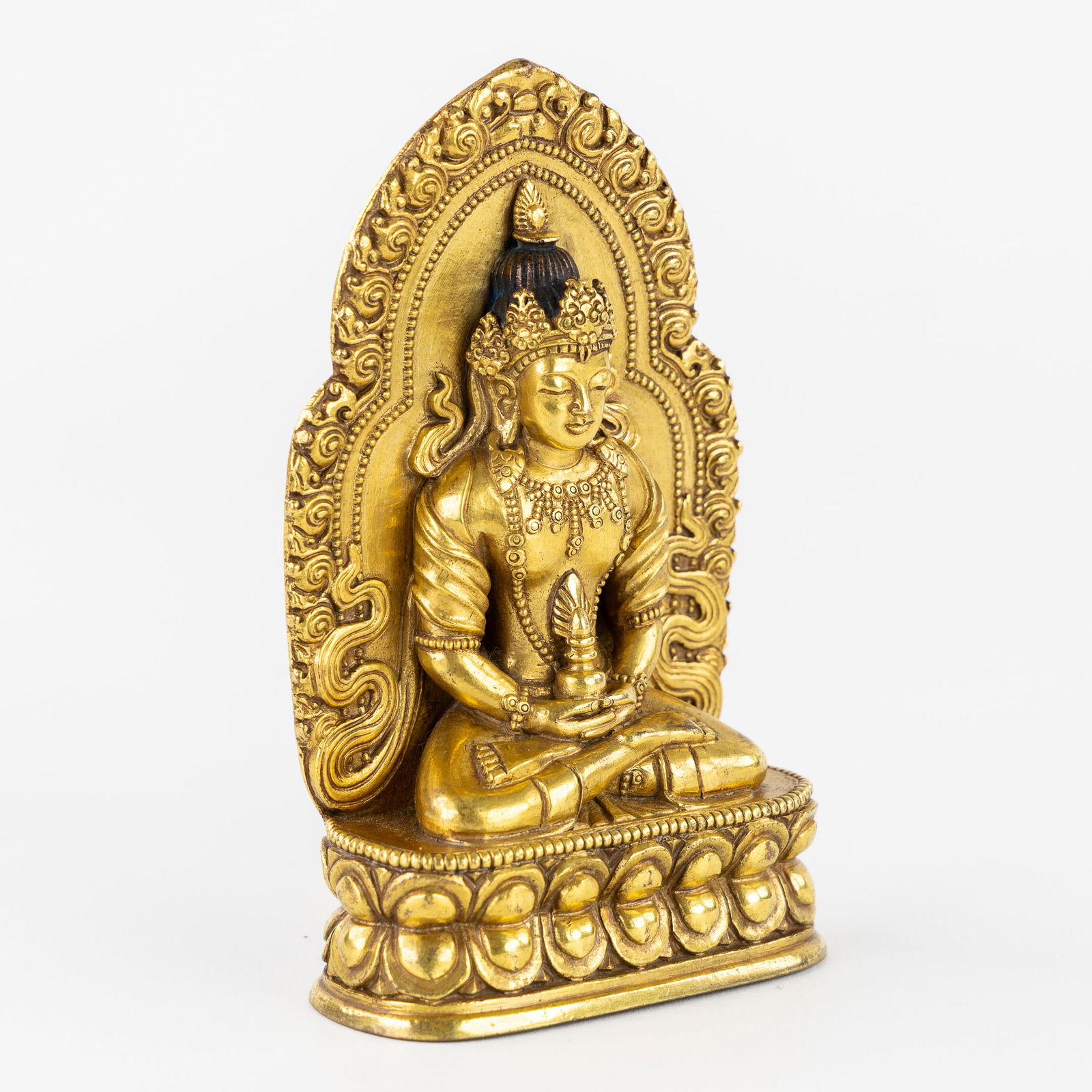 An Amitayus Buddha, gilded bronze, 19th/20th C. (1 of 7)