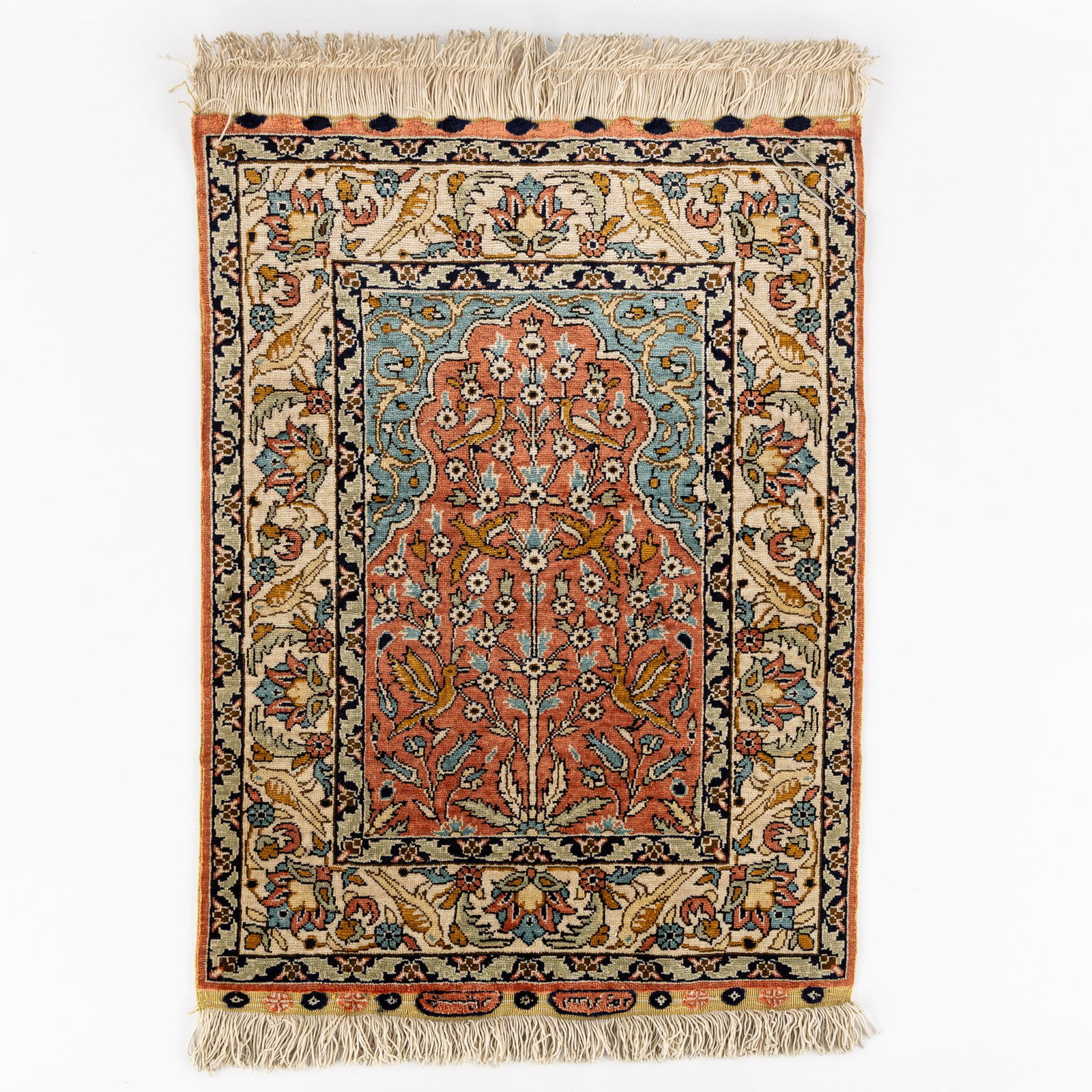 A Small Figurative Oriental Hand-Made Carpet, Silk, Istanbul-Cinar. (1 of 6)