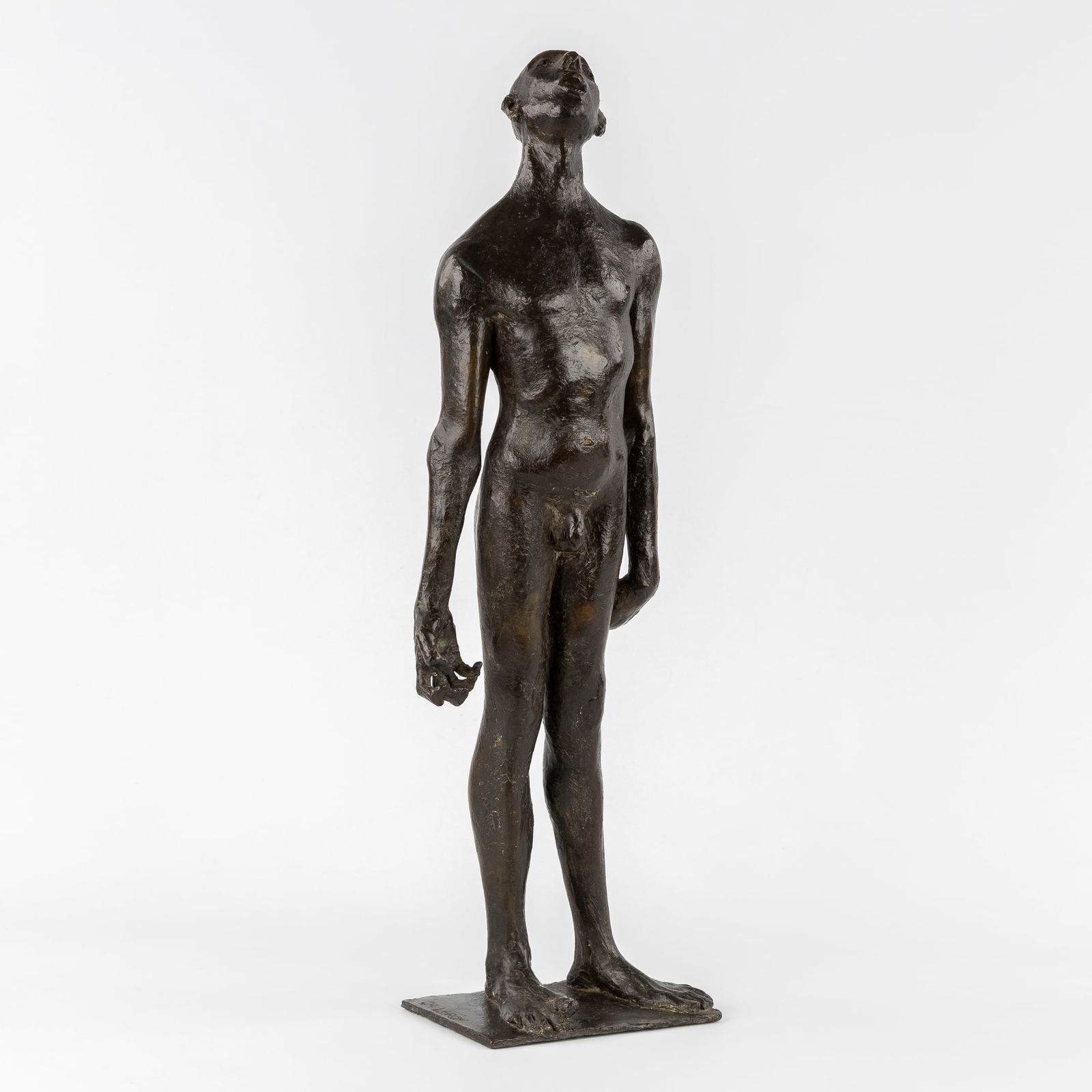 Christiaan Leroy (1931-2007) 'Standing Nude', patinated bronze.: Christiaan Leroy (1931-2007) 'Standing Nude', patinated bronze. Patinated bronze, lost wax.Signed 'Ch. Leroy'Foundry stamp 'Cera Persa Brotal Mendrisio'.