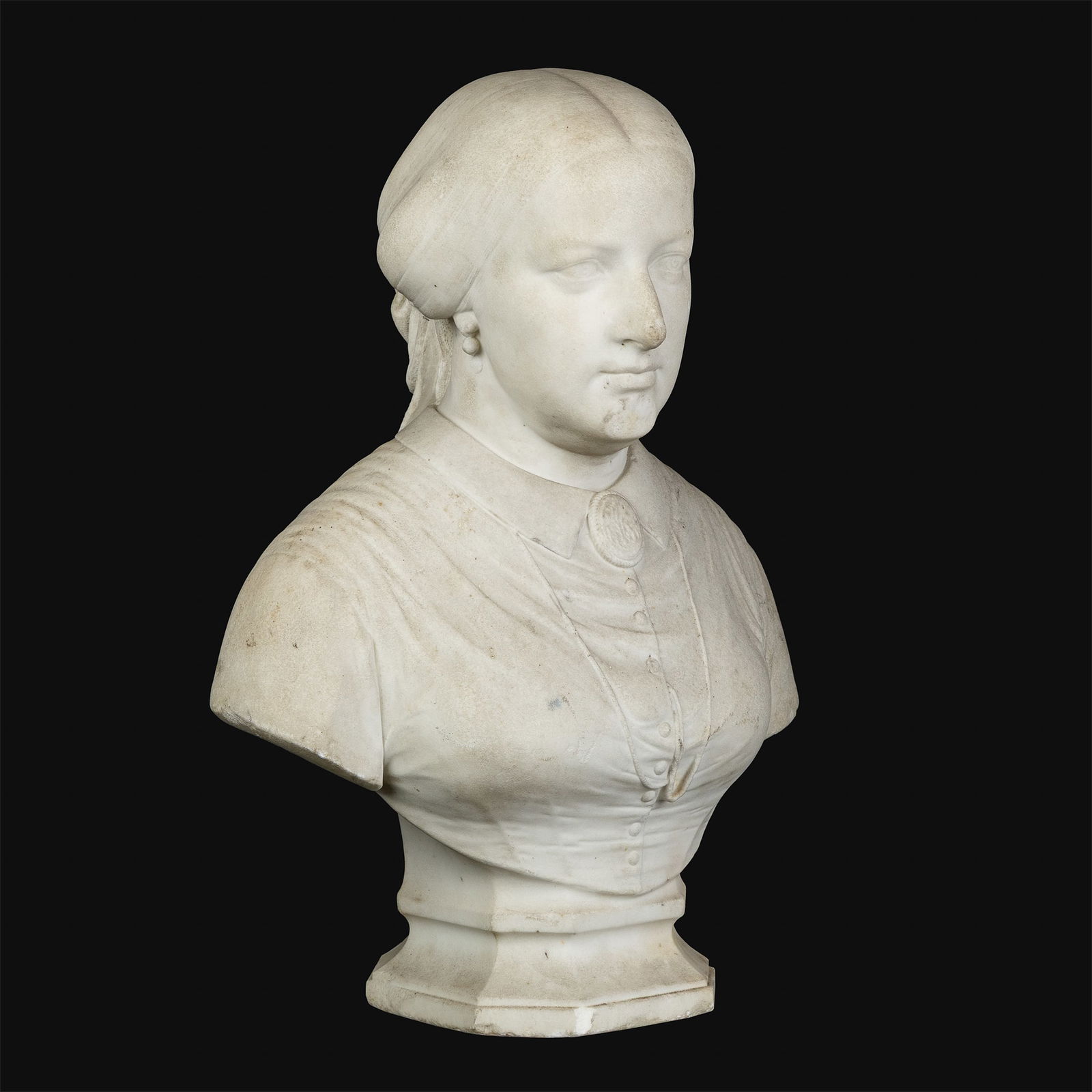A. Bogaerts (19th century) 'Bust of a Lady', sculptured marble (Antwerp, 1868). (1 of 8)