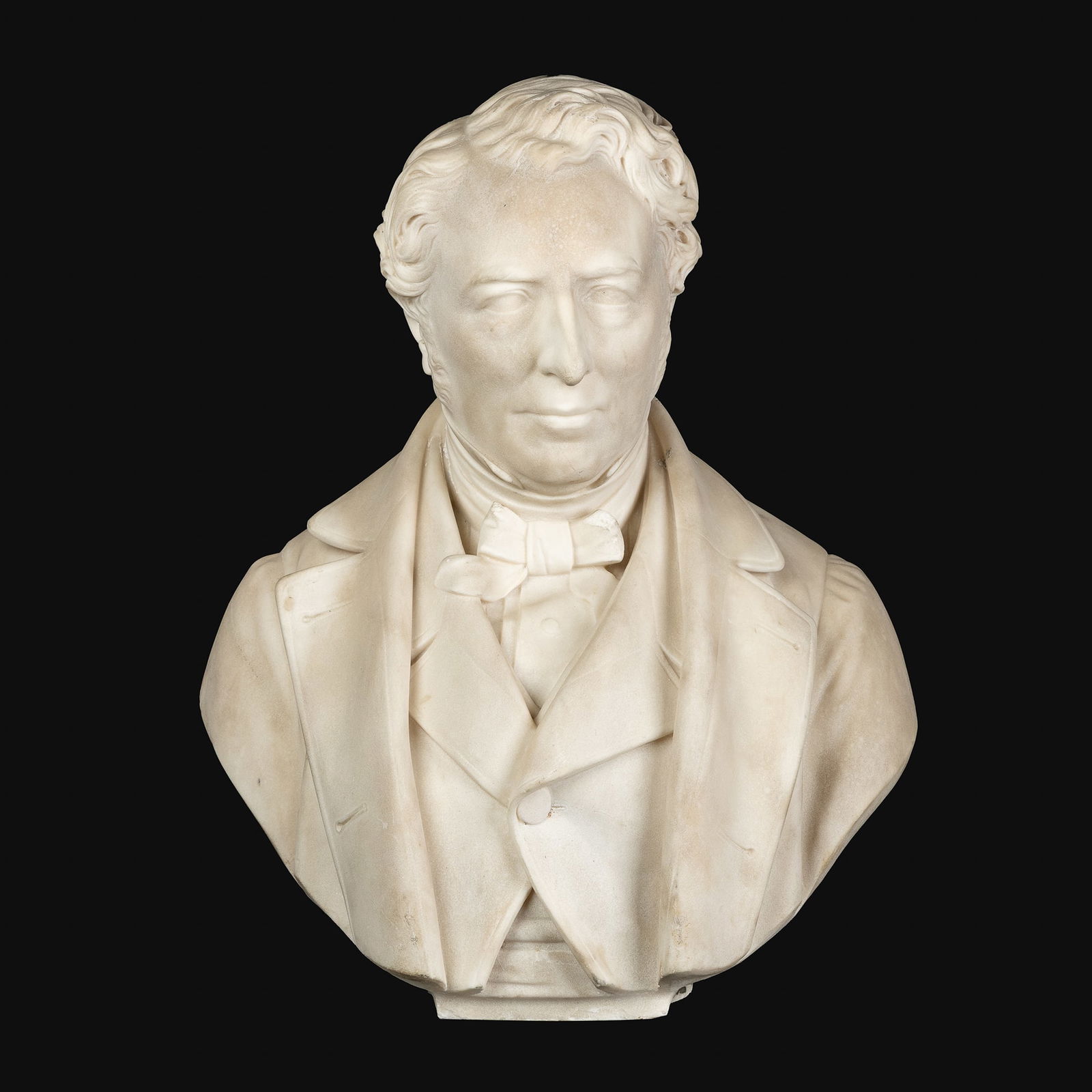 A Large Bust of a Nobleman, Sculptured Marble, Late 19th C. (1 of 8)
