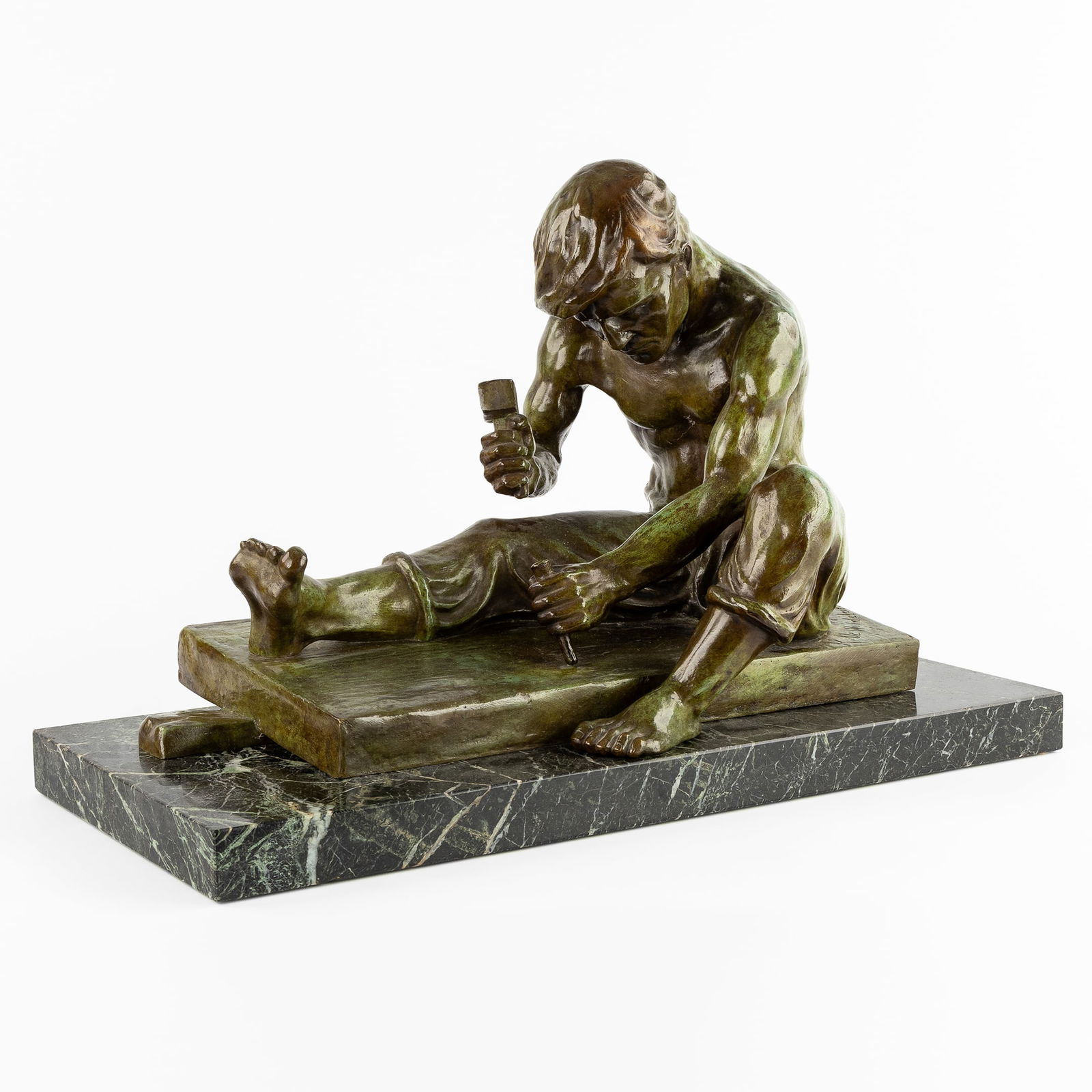 R. De Wandeleir (XX) 'Le Sculpteur', patinated bronze. (1 of 9)