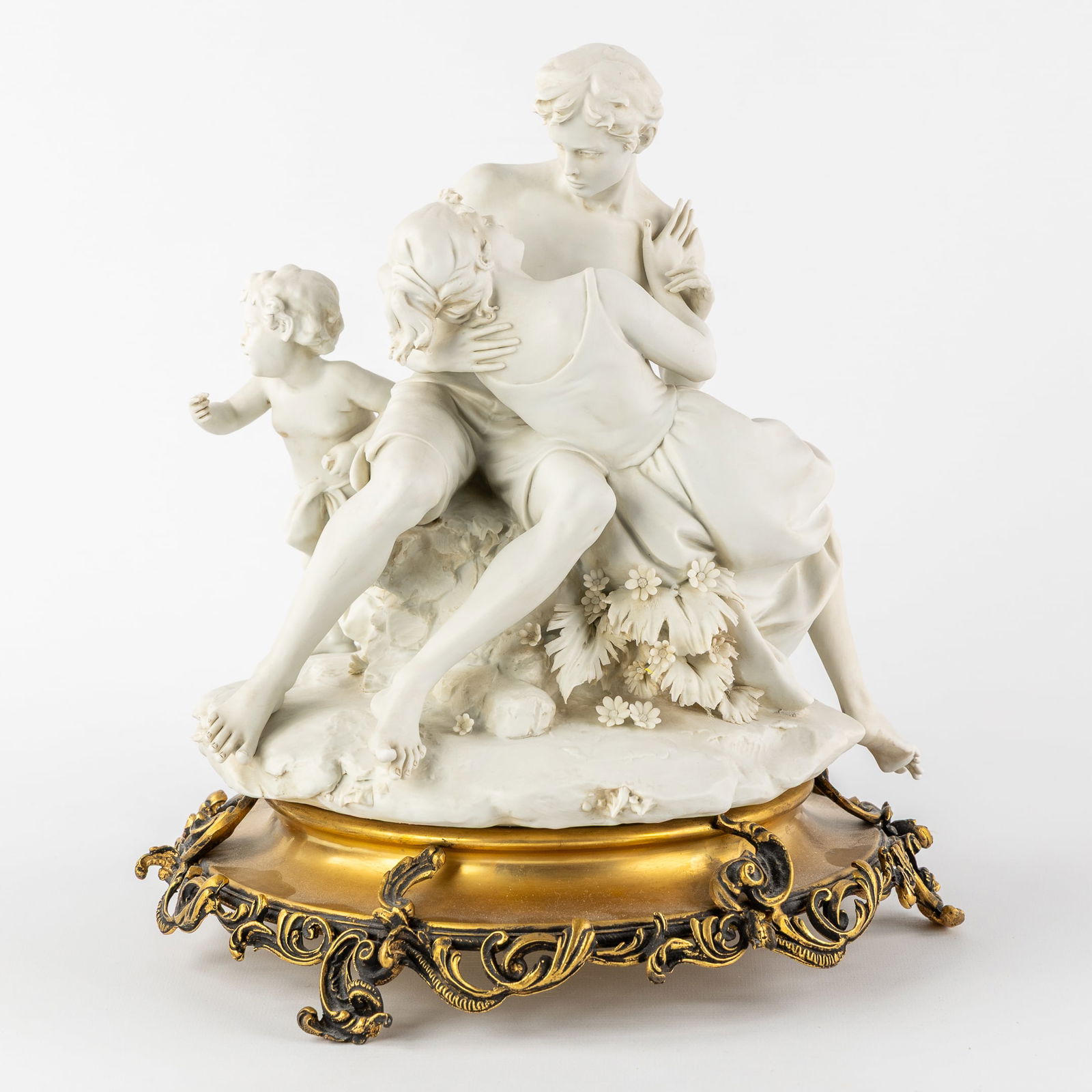 Luigi Benacchio (XX) 'Couple in Love with Cupid', biscuit porcelain, for Triade, Italy, 20th C. (1 of 11)