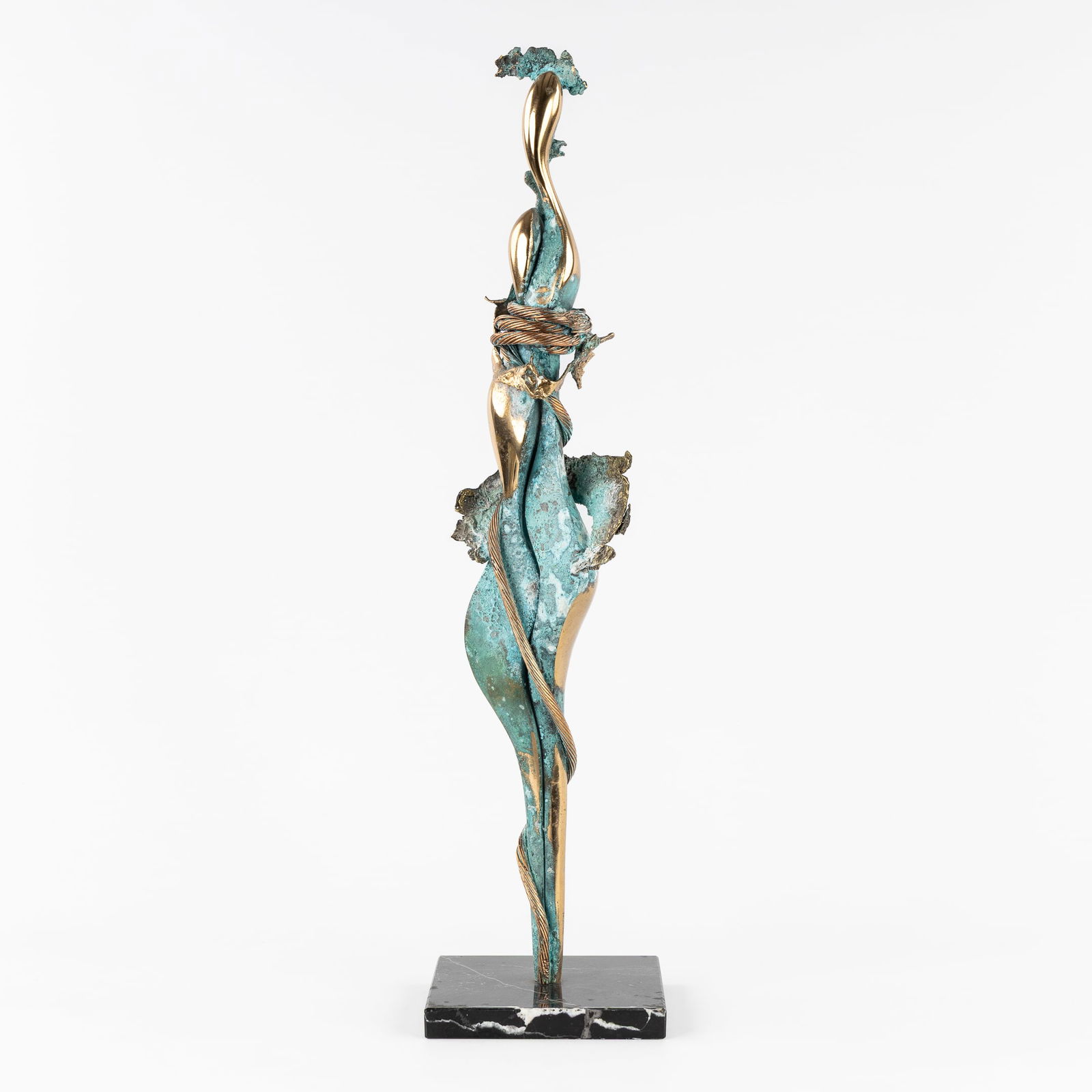 Alain Cantarel (1949) 'Composition'. Bronze and marble.: Alain Cantarel (1949) 'Composition'. Bronze and marble. Polished, patinated and oxidised bronze. Signed 'CANTAREL'. Mounted on a marble base.