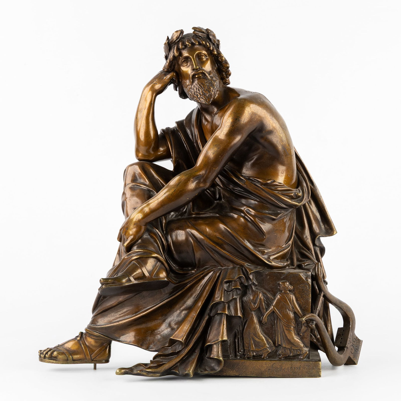 Eugène Laurent (1832-1898) A Bronze Statue of the Greek God Apollo. (1 of 9)