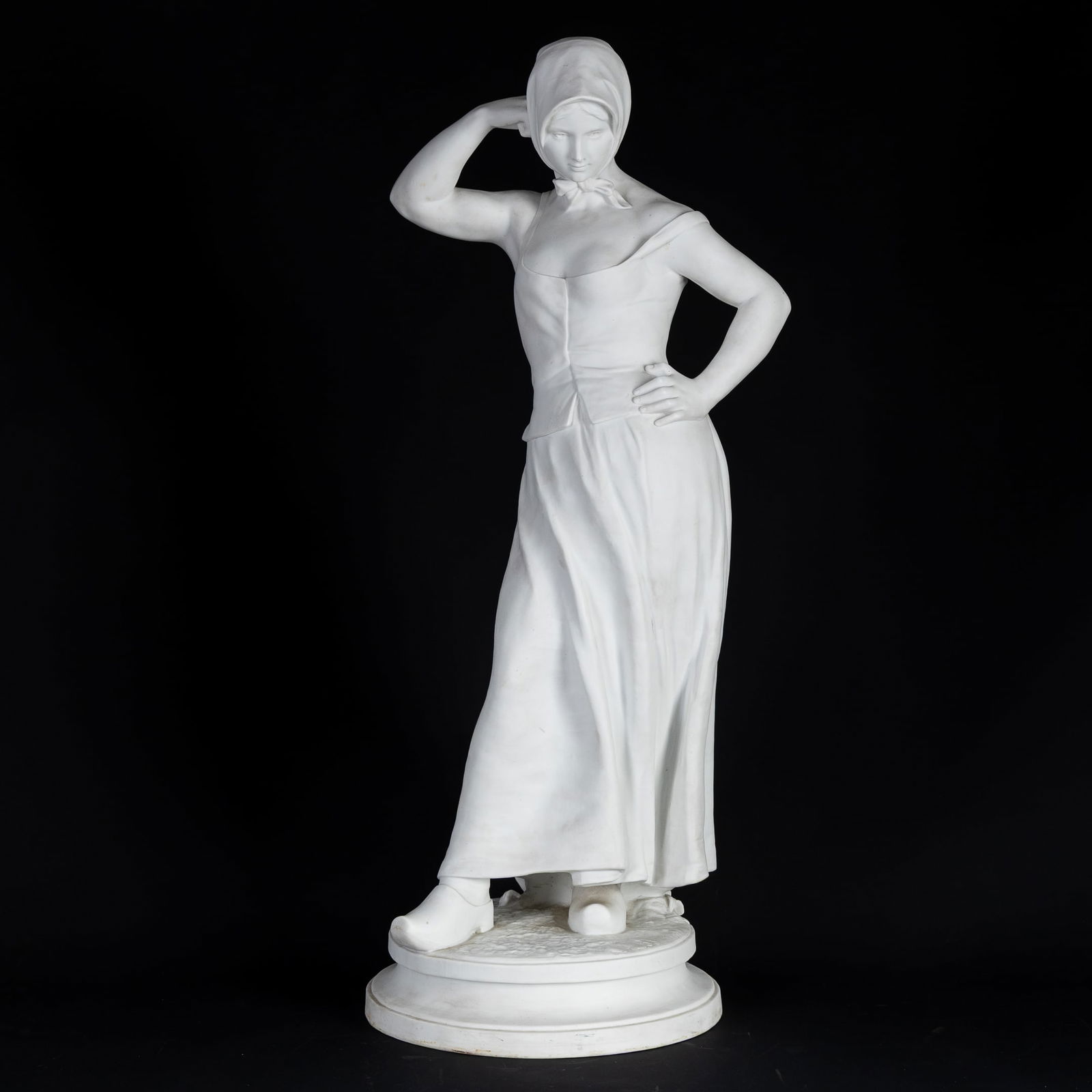 Alfred Boucher (1850-1934) 'La Faneuse', a large biscuit porcelain sculpture. (1 of 8)
