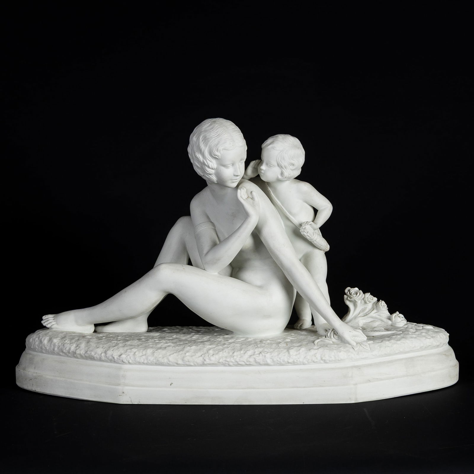 Bohumil Rezl (1899-1963) 'Flora and Cupid', biscuit porcelain, Art Deco. (1 of 7)