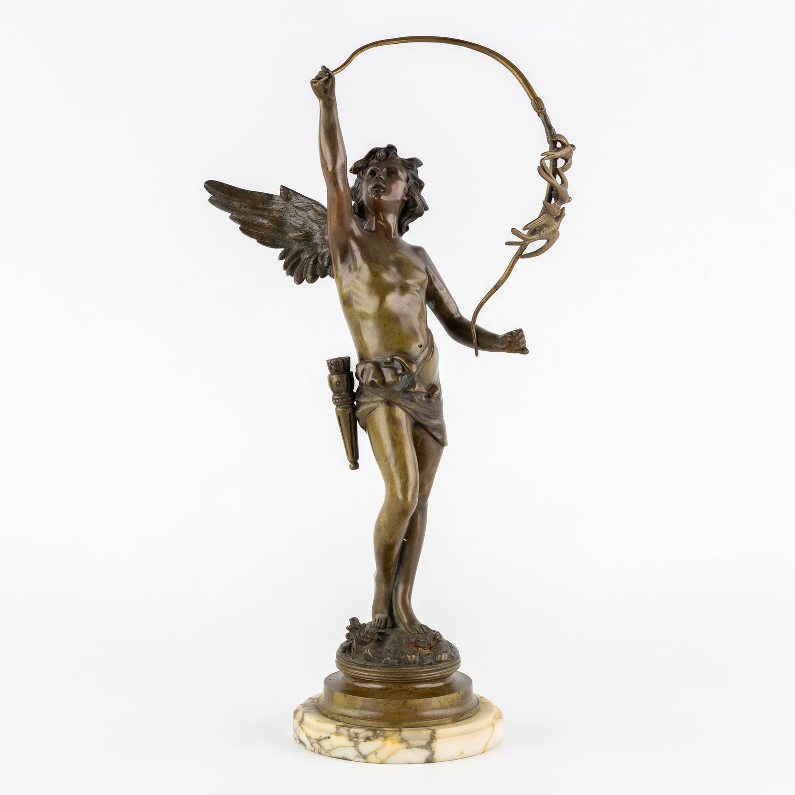 Auguste De Wever (1836-1910) 'Cupid', patinated bronze. (1 of 9)