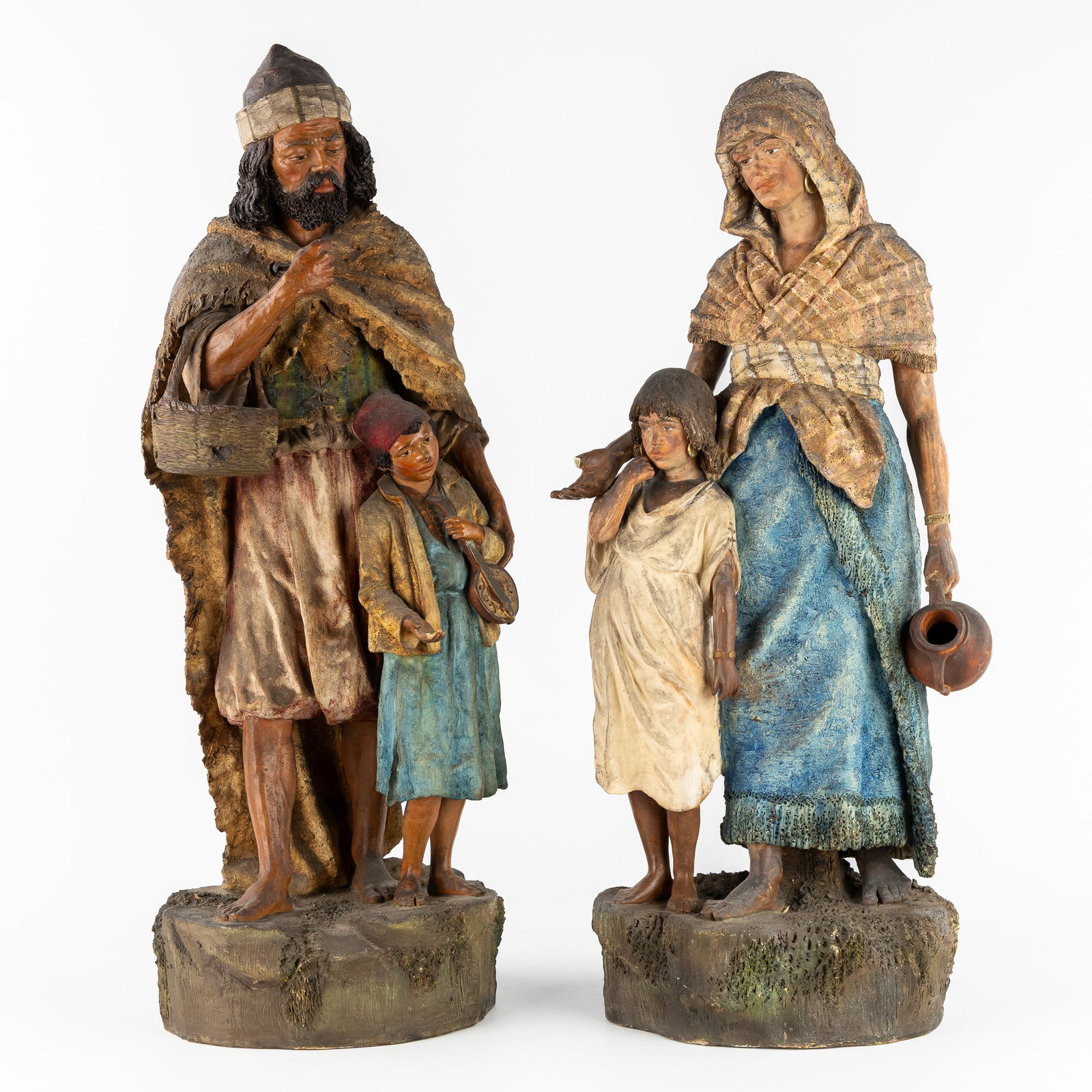 Johann Maresch (1821-1914) 'Moorish Man with Son' & 'Moorish Woman with Daughter', a pair of (1 of 11)