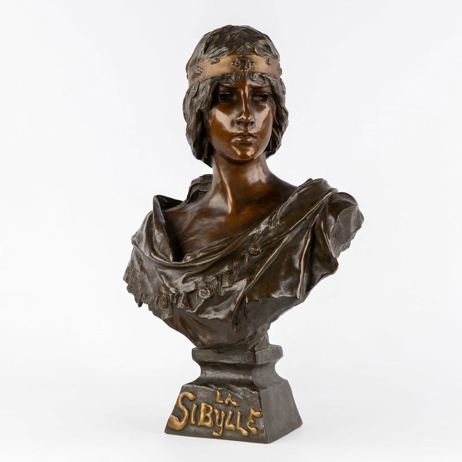 Emmanuel Villanis (1858-1914) 'La Sibylle', patinated bronze. (1 of 10)