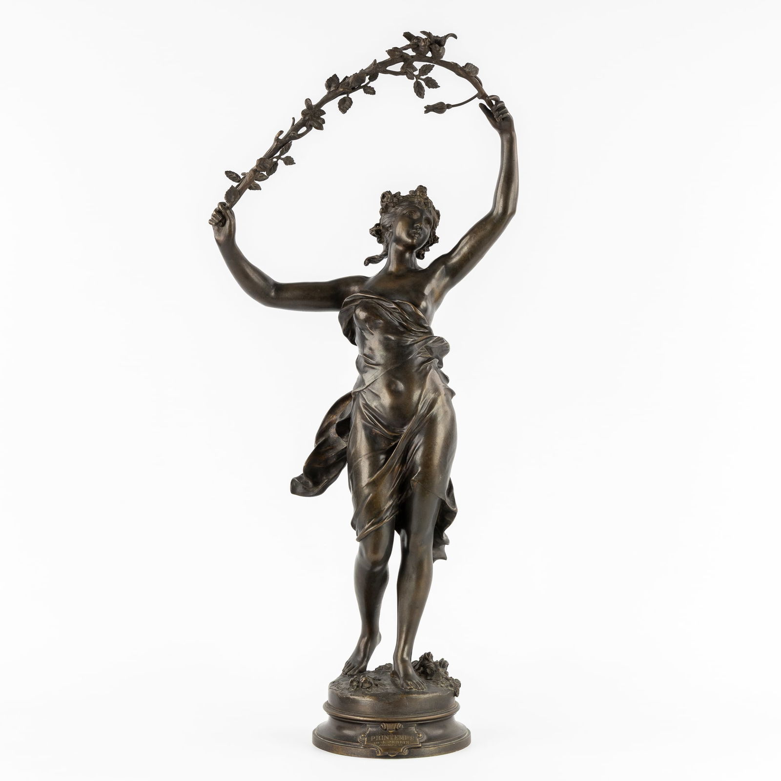 Jacques Perrin (1847-1915) 'Printemps', patinated bronze. (1 of 9)