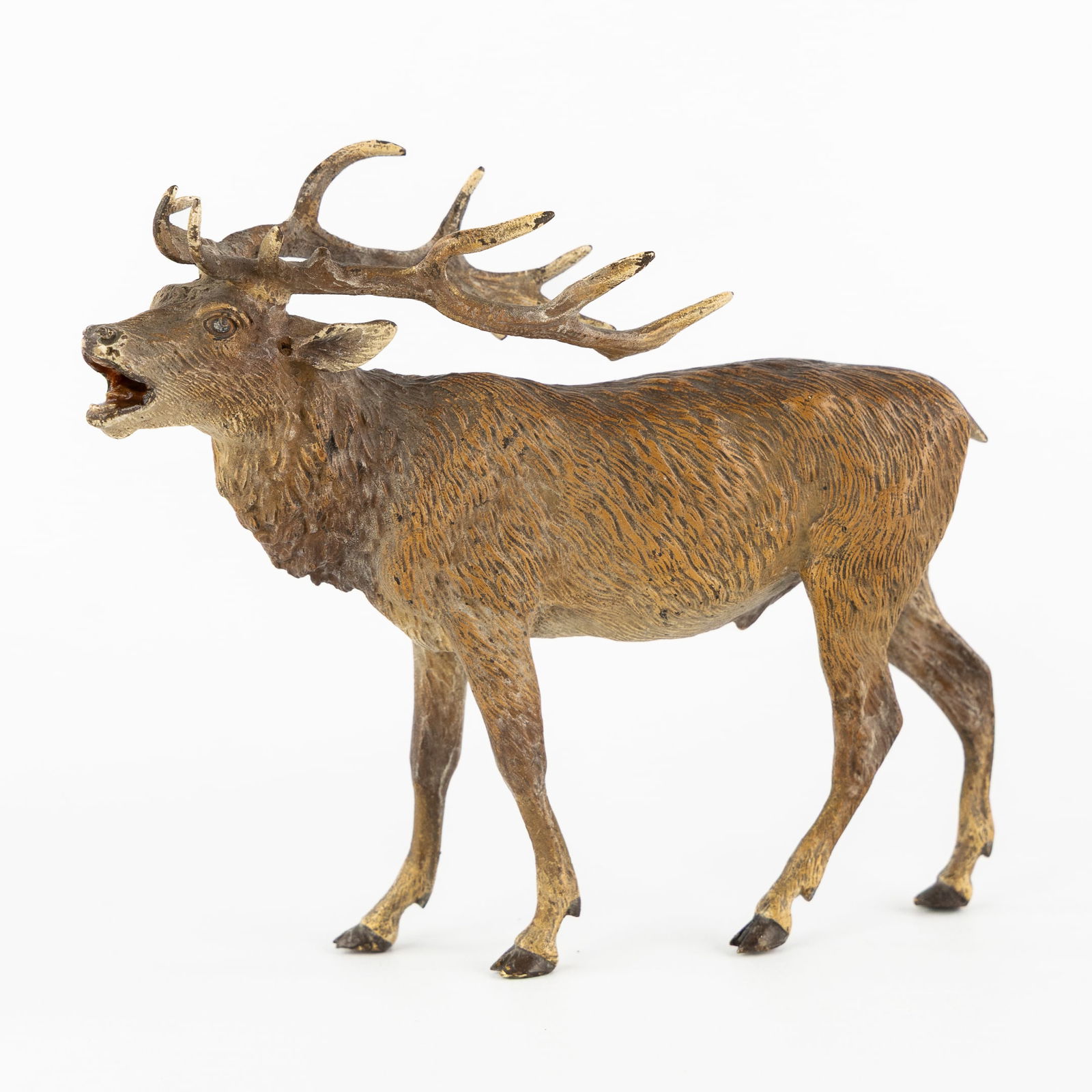 Franz Bergmann (1861-1936) 'Red Deer', Cold-patinated Bronze. Circa 1900. (1 of 7)
