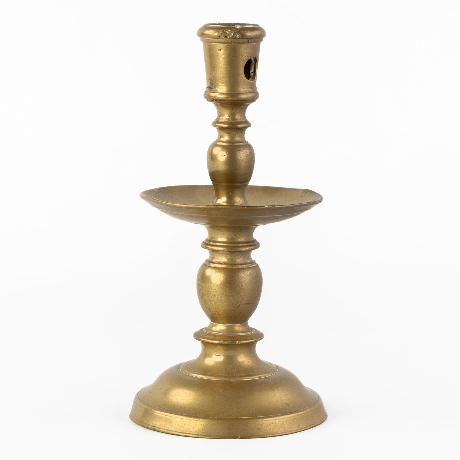An Antique 'Disc Candlestick', Flanders or the Netherlands, 17th C. (1 of 5)