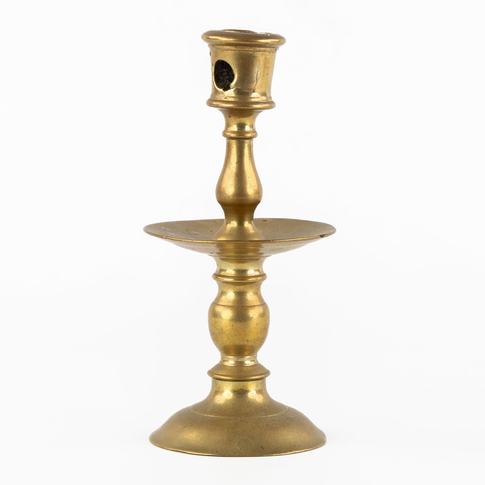 An Antique 'Disc Candlestick', Flanders or the Netherlands, 17th C. (1 of 5)