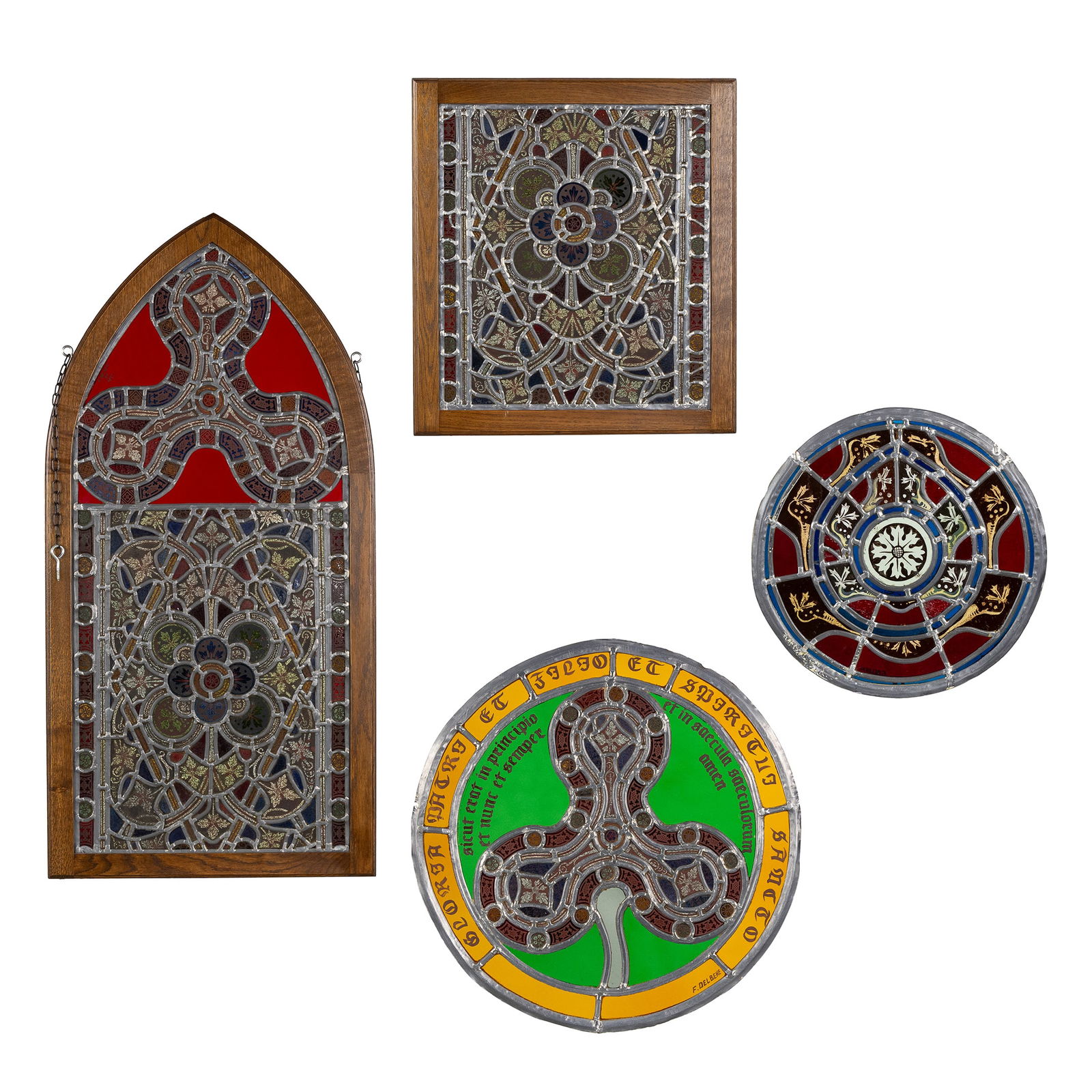 Four Antique Stained-Glass Windows, Circa 1900. (1 of 7)