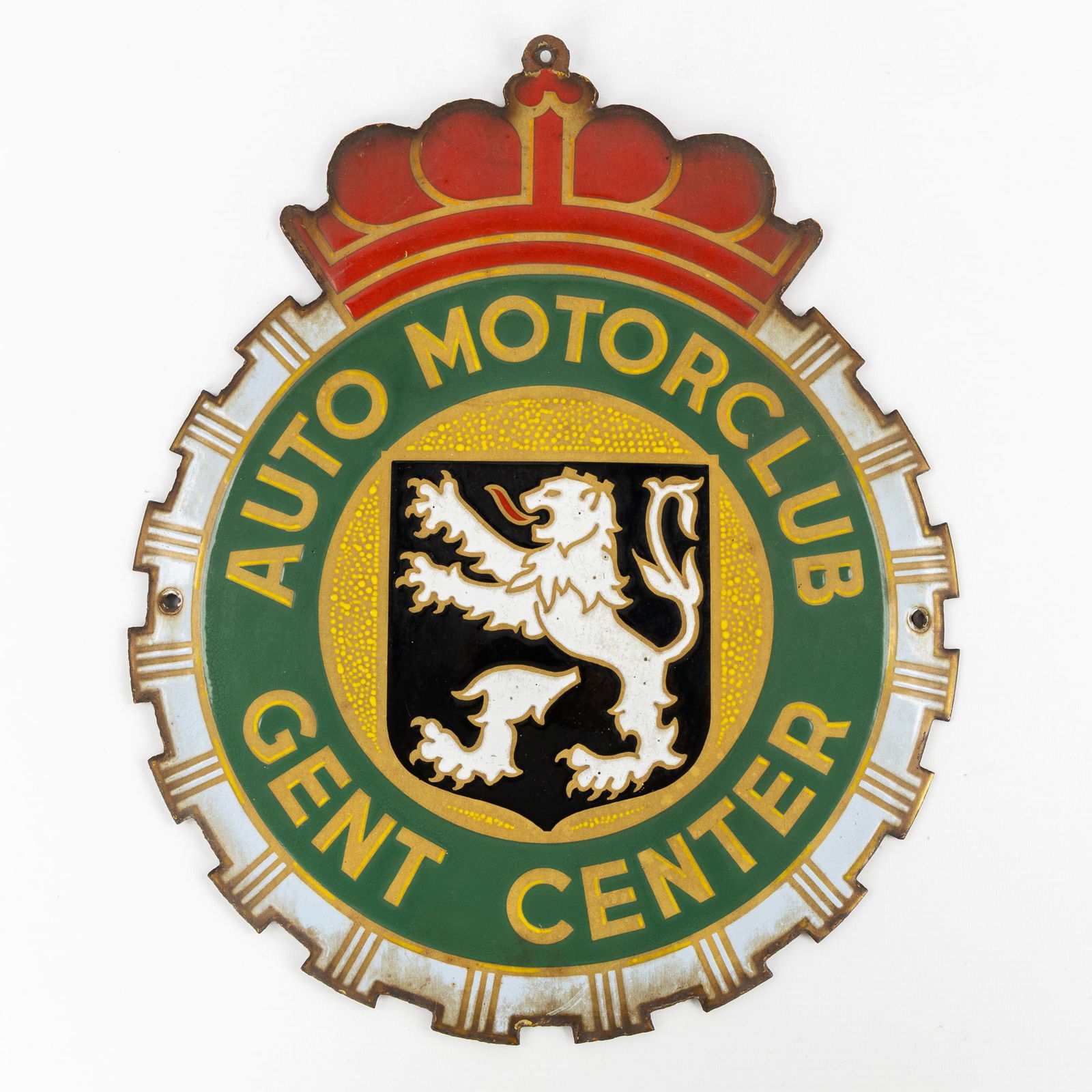 'Auto Motorclub Gent Center', An Enameled Panel.: 'Auto Motorclub Gent Center', An Enameled Panel.