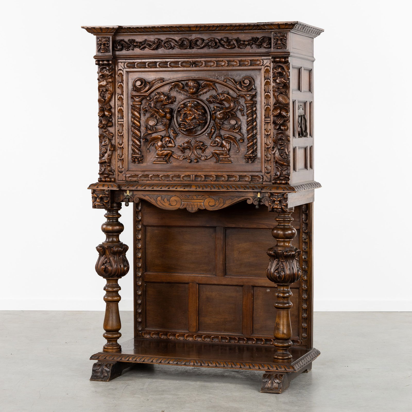 A Bahut, Richly Sculptured with Grotesques and a Portrait Medallion, Renaissance Style. (1 of 15)