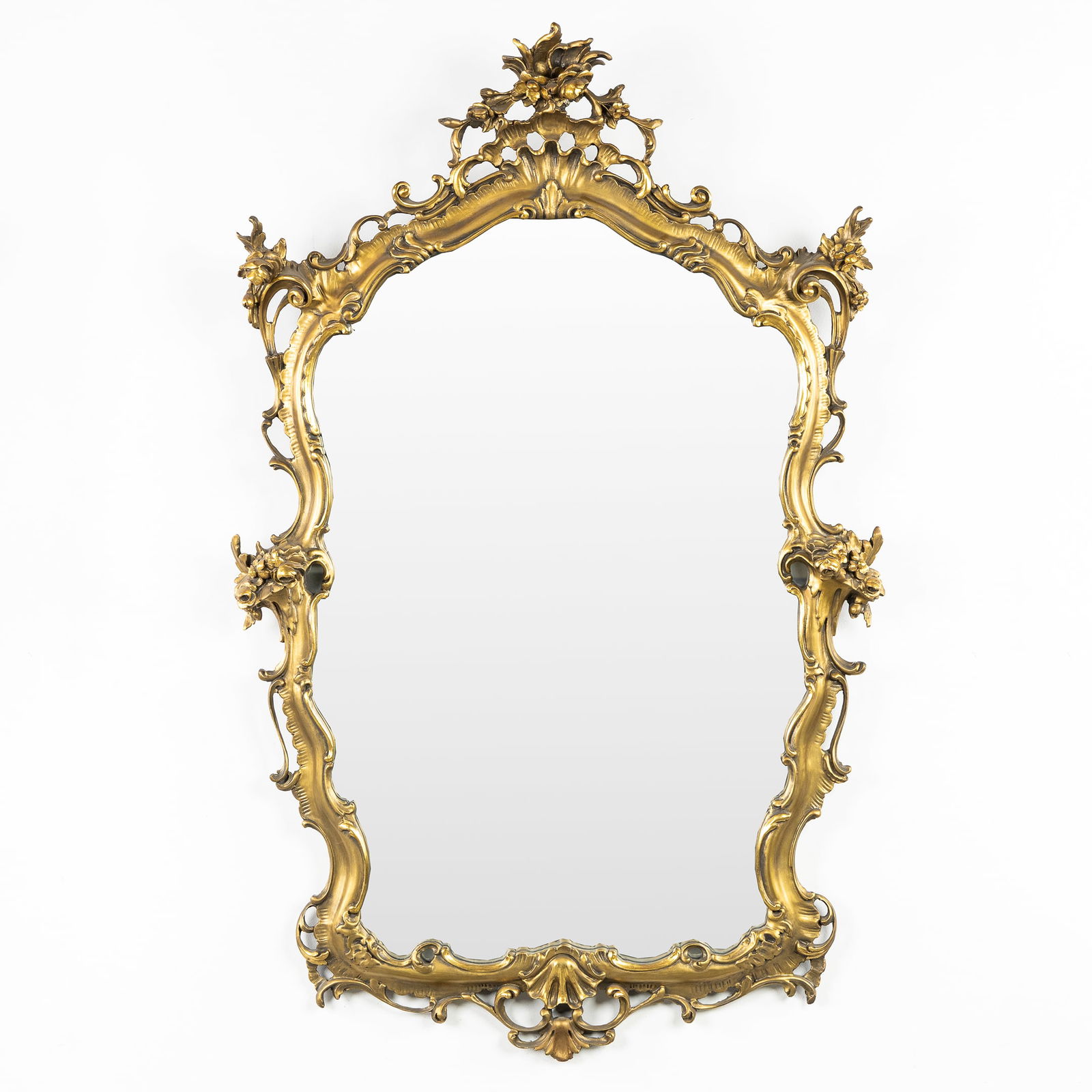 A Wood-Sculptured and Gilded Mirror, Louis XV style. Italy. (1 of 6)