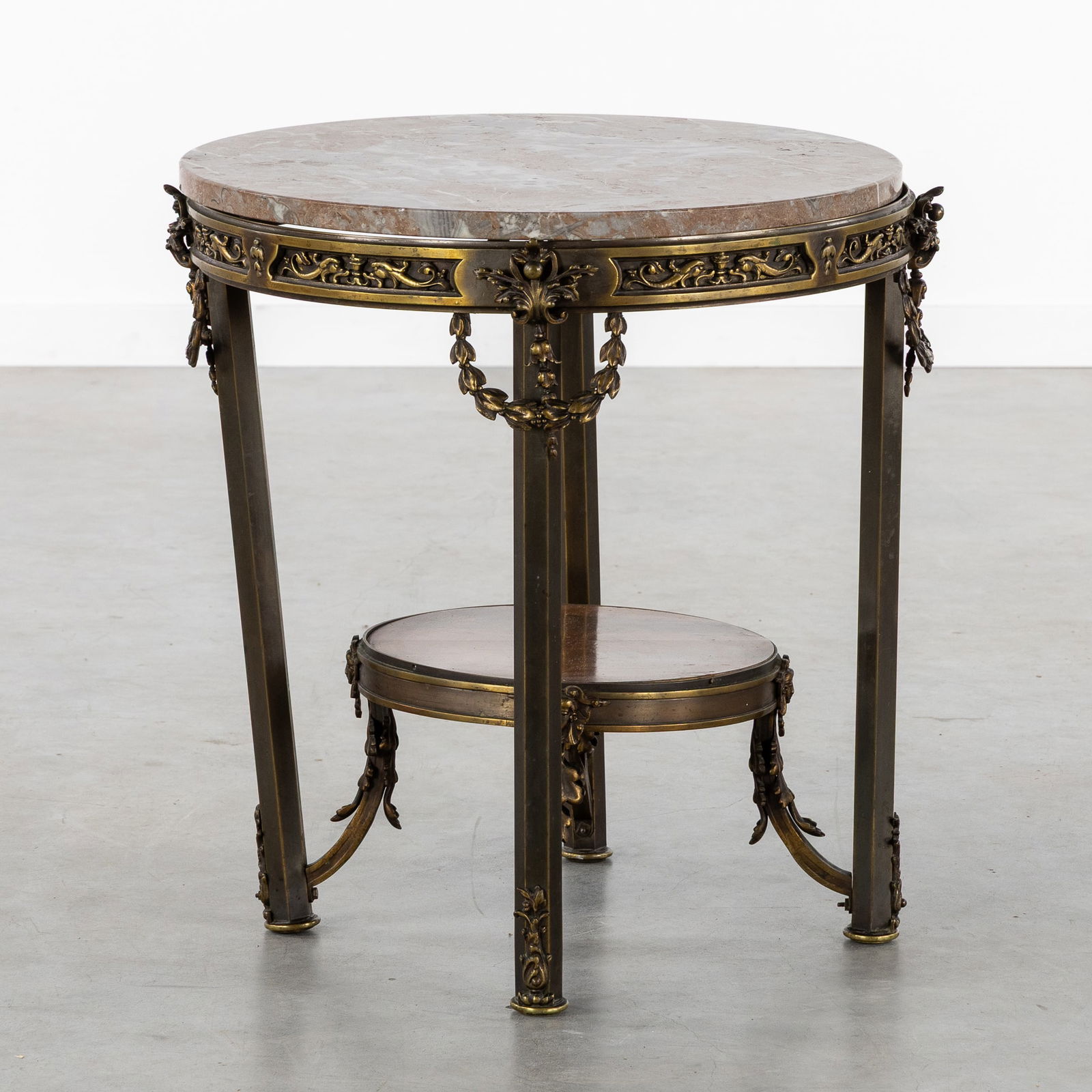 A Bronze Side Table with a Marble Top, Louis XVI style. (1 of 8)