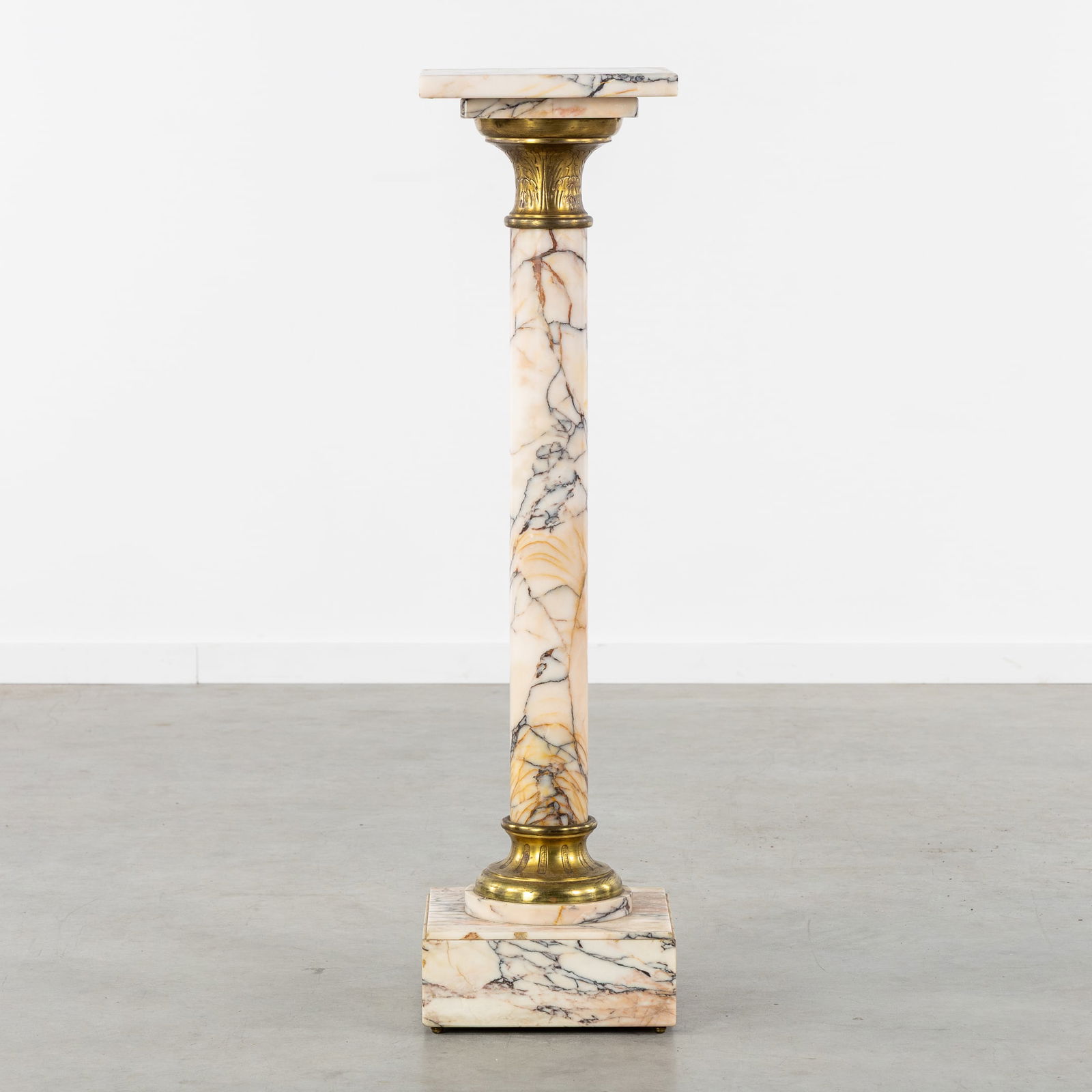 A Marble Console or Pedestal with a Rotating Platform, 19th/20th C. (1 of 3)